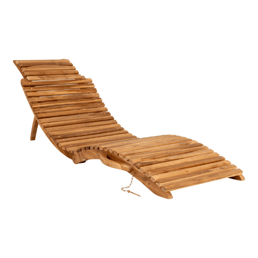Skovlund Bornholm solvogn - Teak liggestol 185 cm x 25 cm x 56 cm | Møbelsalg.dk