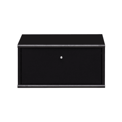Mistral - Sort sengebord m. stofklap 45.5 cm x 23 cm x 42 cm | Møbelsalg.dk