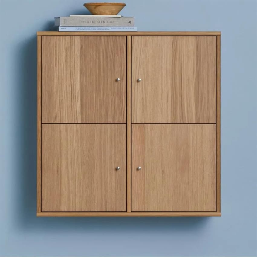 Mistral  Modul 025 Bogkasse  4 låger  Olieret eg 70 cm x 70 cm x 27 cm | Møbelsalg.dk