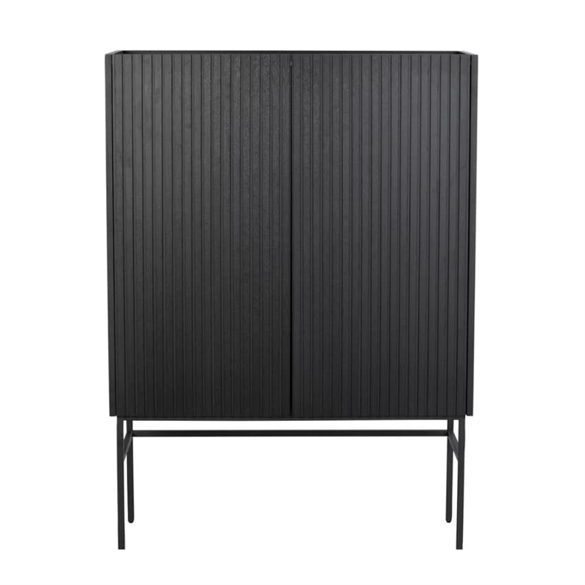 Rowico Home Halifax Sortlakeret Skab 100 cm x 140 cm x 40 cm | Møbelsalg.dk