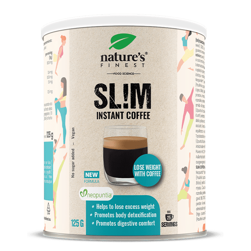 Nature's Finest Slim Coffee | Neopuntia kaktusfigner + guarana + artiskok | Arabica-slimkaffe til appetitkontrol og daglig lethed