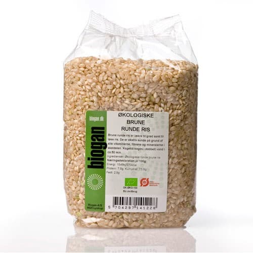 Brune ris runde Italien Økologisk - 1 kg - Biogan - DISCOUNT PRIS