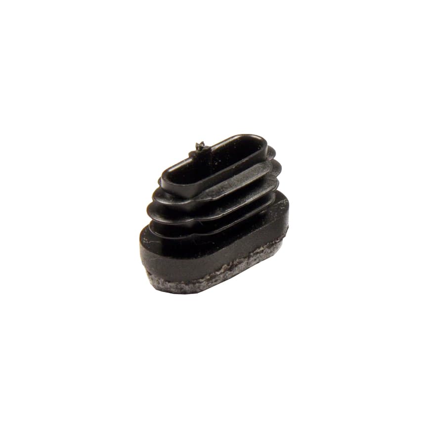 Oval filtsko 12x26 mm.  Sort/grå - 4 stk.