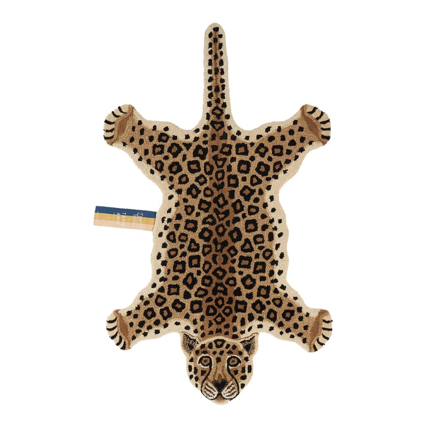 Looney leopard tæppe  large  150X90cm