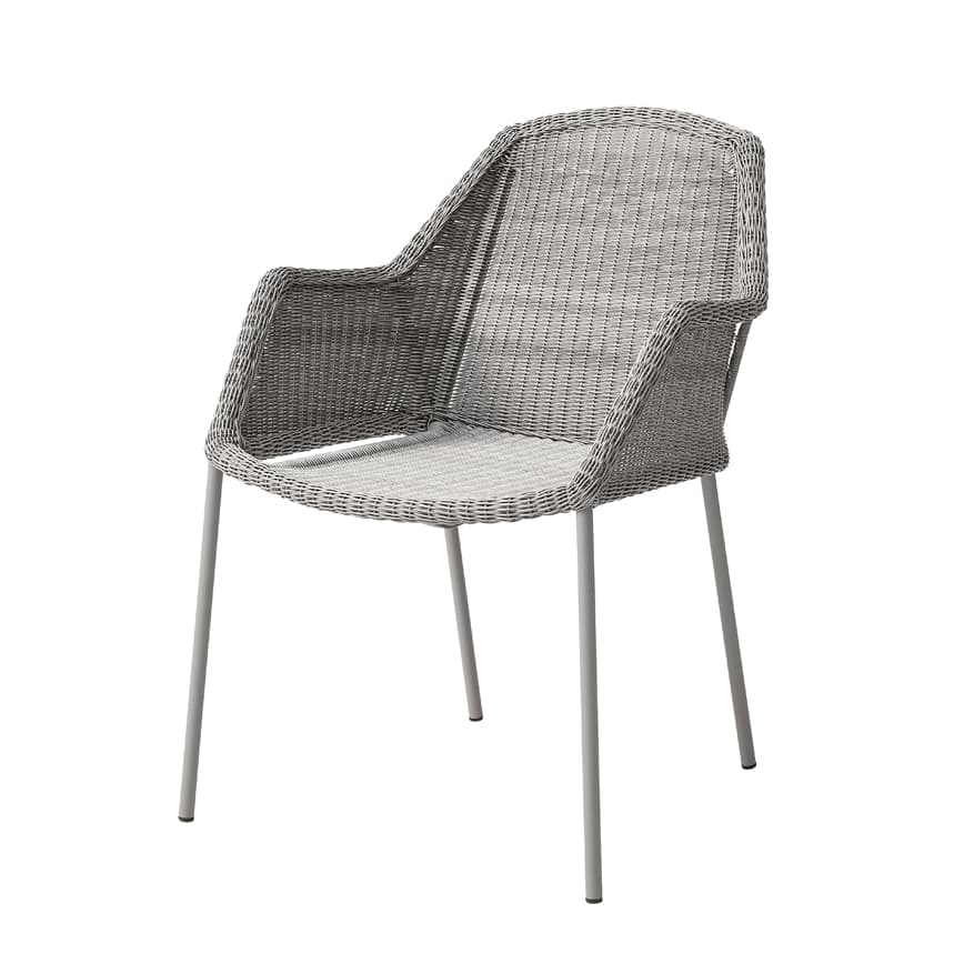 Breeze stol med armlæn  taupe   Stabelbar