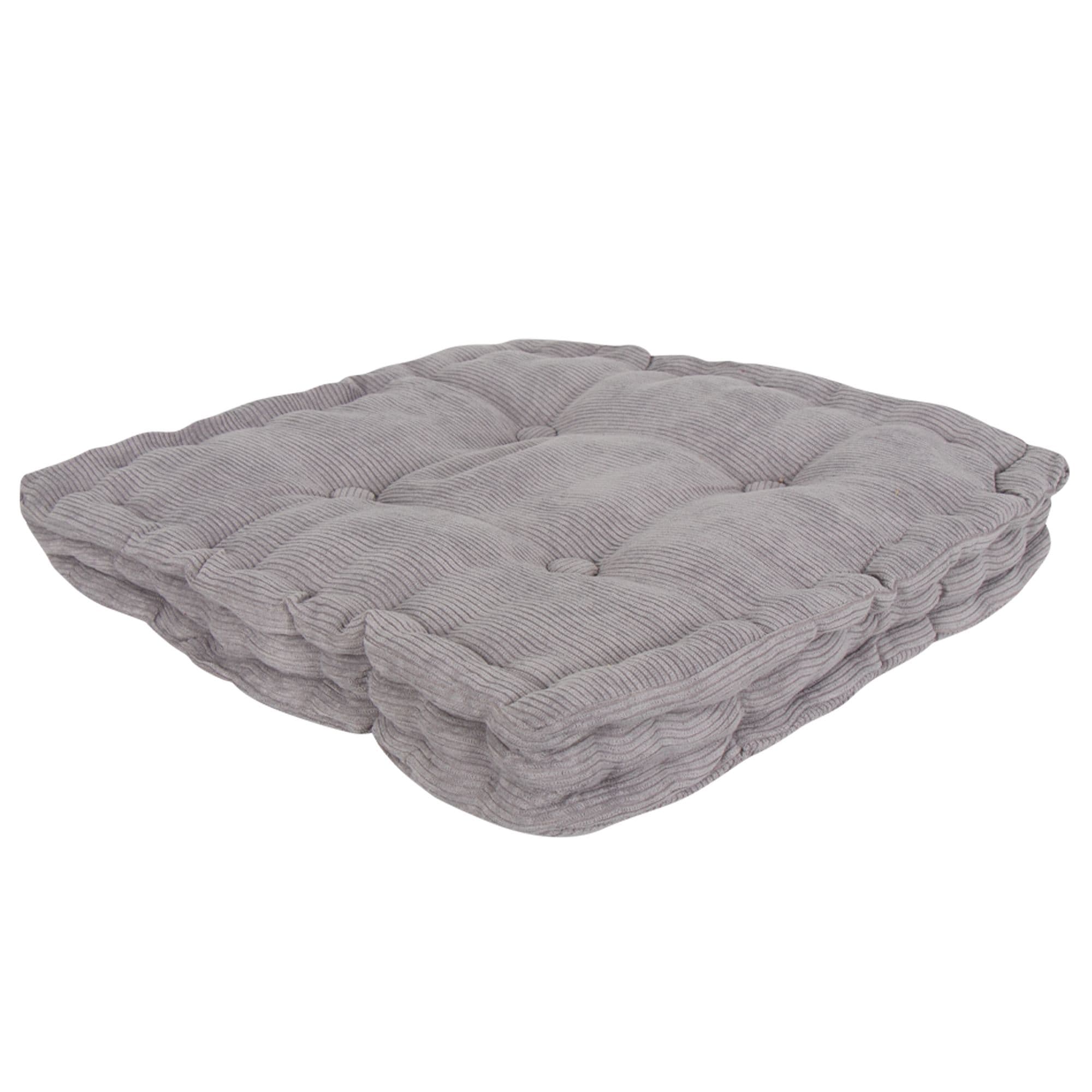 Futon hynde - 40x40x7 cm - Blød futonhynde af fløjl stof - Grå