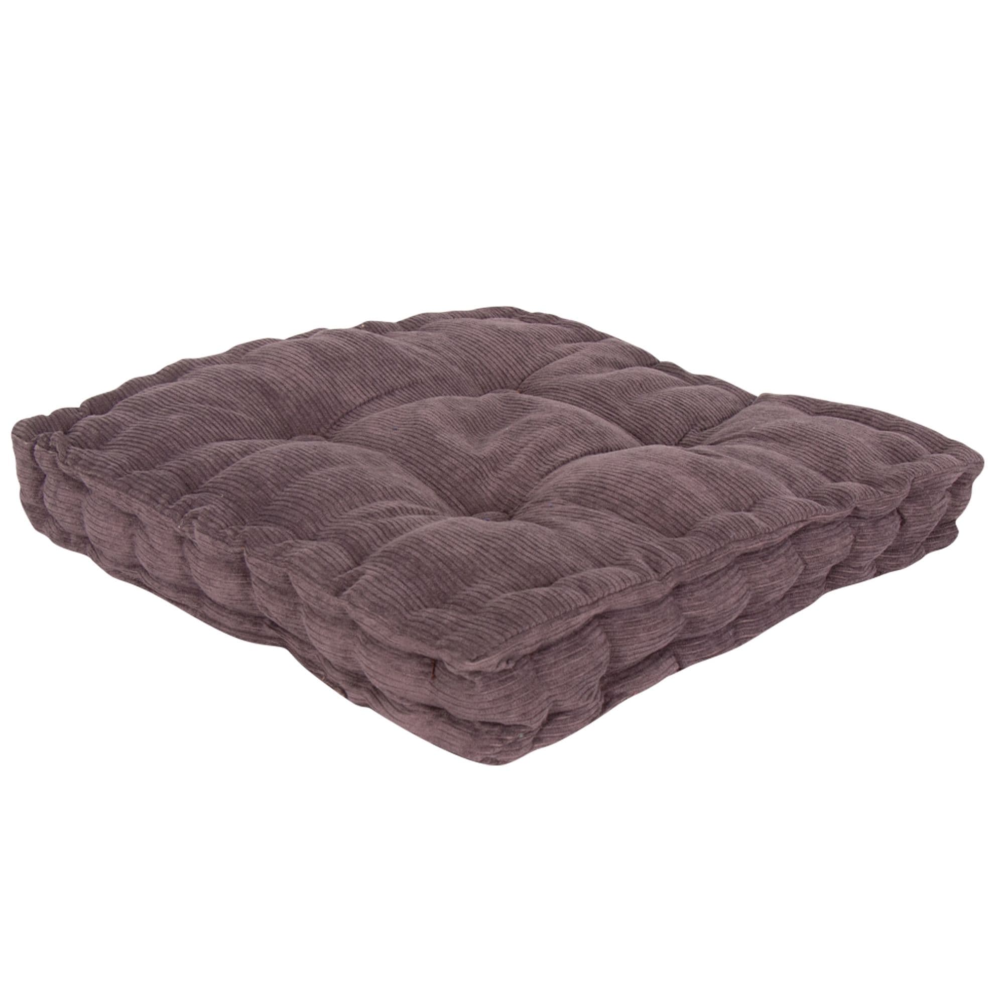 Futon hynde - 40x40x7 cm - Blød futonhynde af fløjl stof - Brun