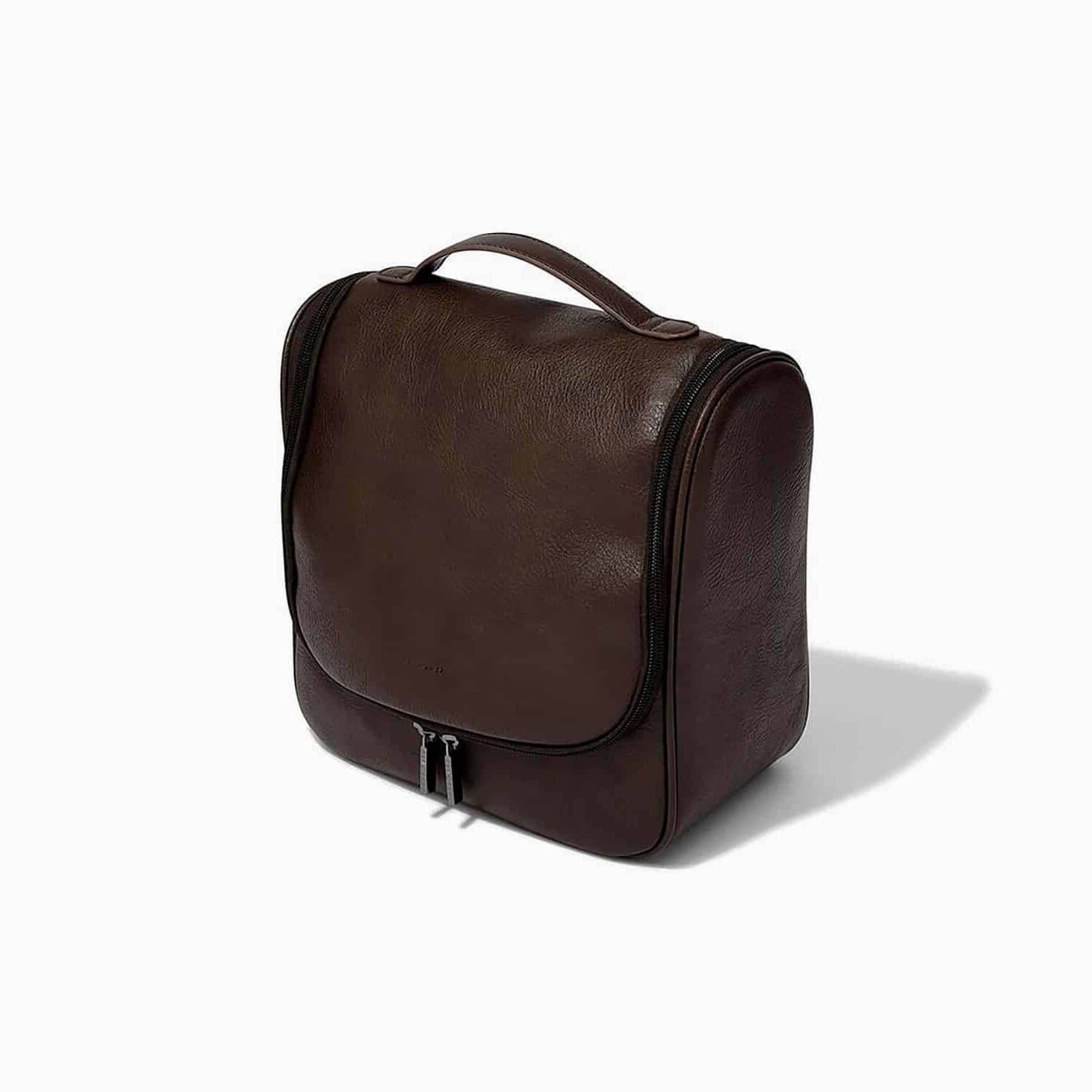 Toilettaske (2 farver) Brun Rektangulær Faux læder 26cm x 14cm x 27cm - Brun - 26cm x 14cm x 27cm - Adriana