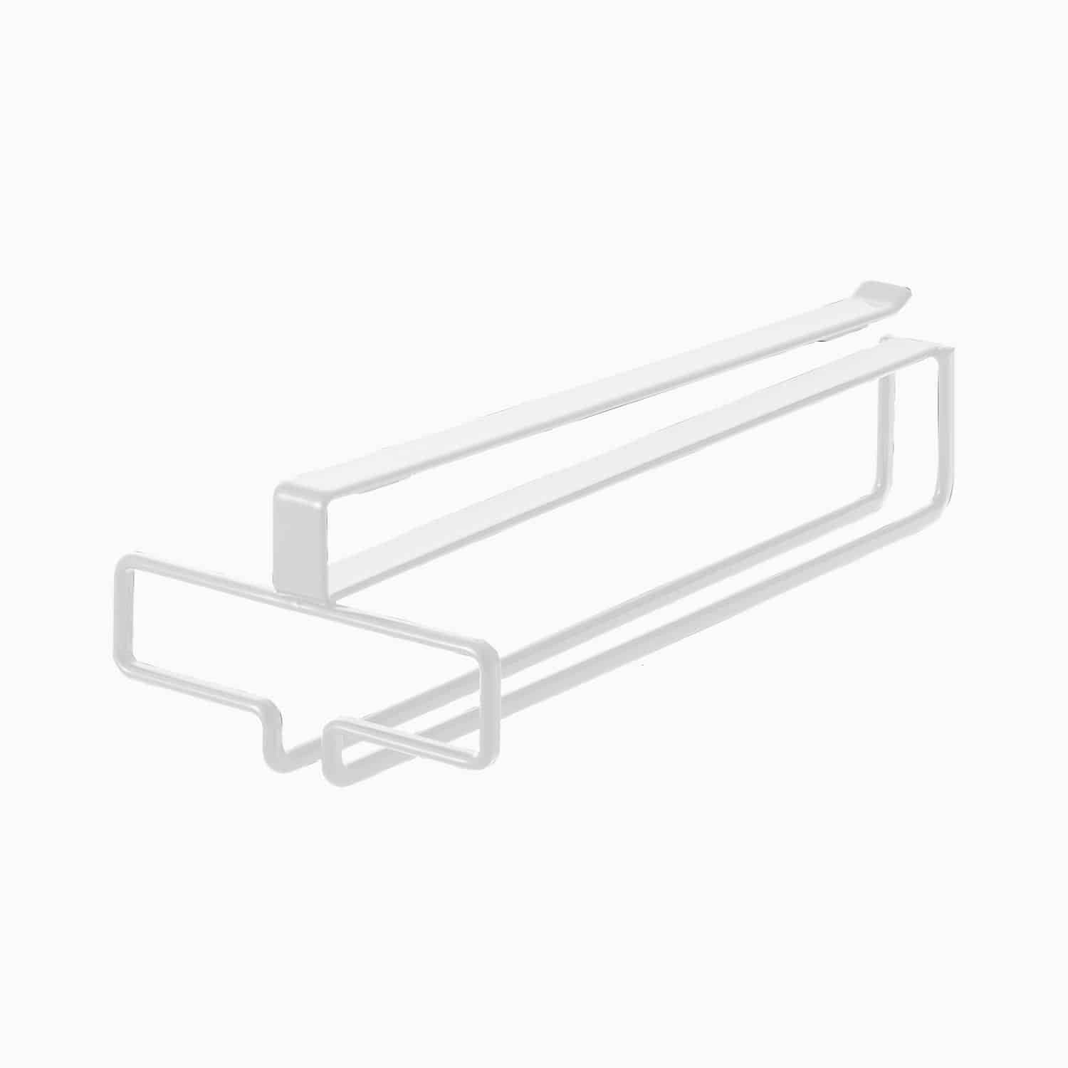 Yamazaki Vinglasholder til hyldemontering (2 farver) Hvid Rektangulær Metal 11cm x 26cm x 7cm - Hvid - 11cm x 26cm x 7cm - Thora
