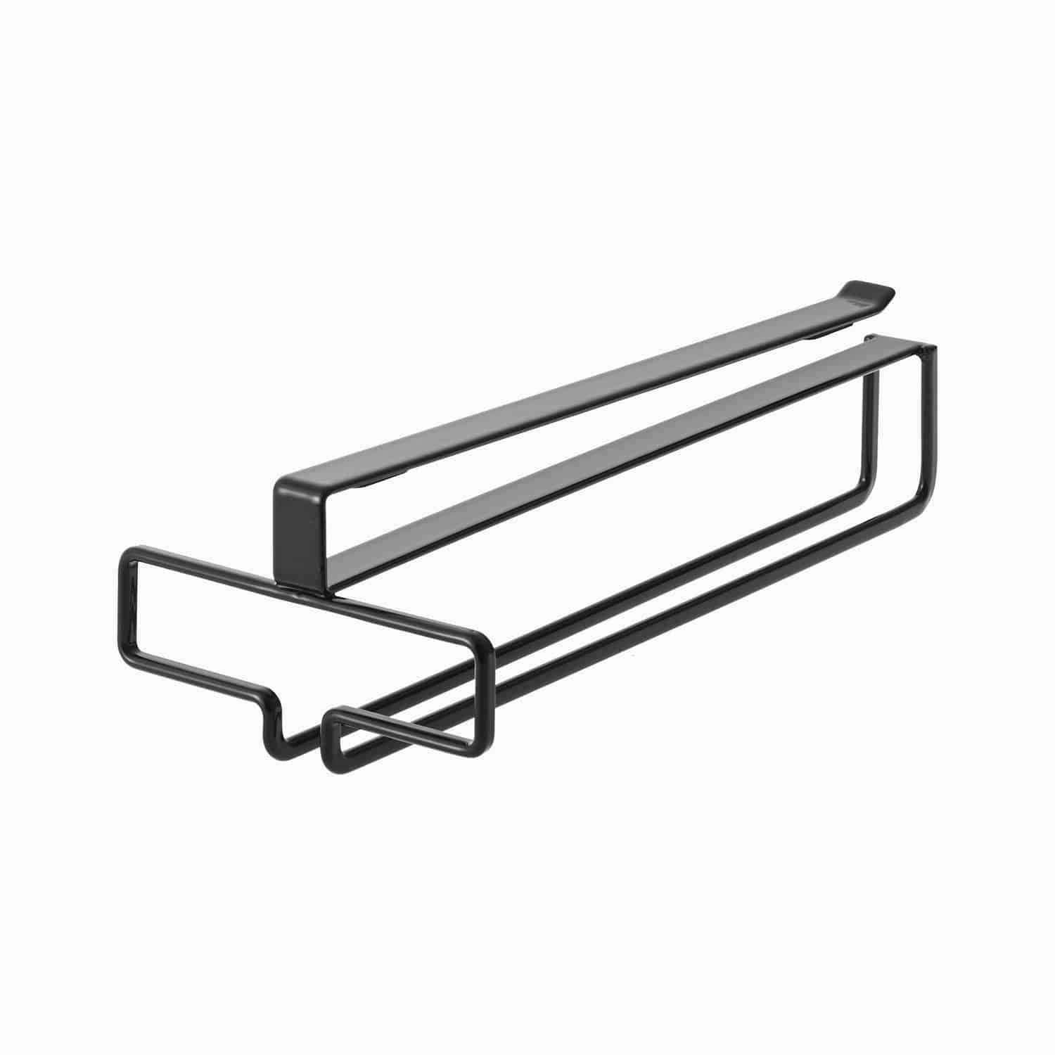 Yamazaki Vinglasholder til hyldemontering (2 farver) Sort Rektangulær Metal 11cm x 26cm x 7cm - Sort - 11cm x 26cm x 7cm - Thora
