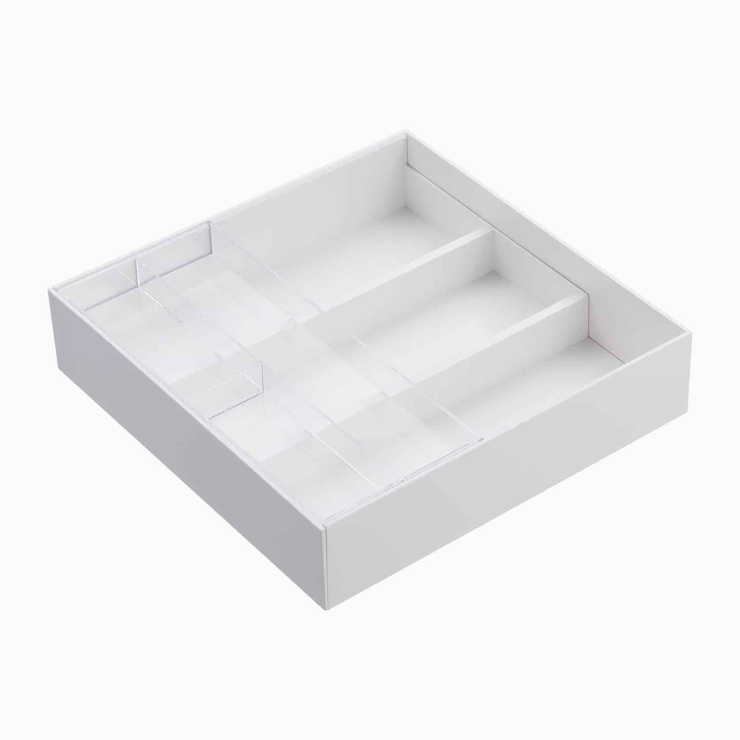 Yamazaki Bestikbakke med udtræk (2 farver) Hvid Plast 25cm x 24,5cm x 6cm - Hvid - 25cm x 24,5cm x 6cm - Drew