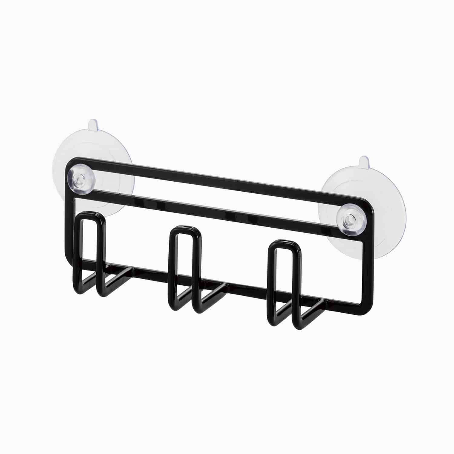 Yamazaki Holder til vasken med sugekop - Sort - 16cm x 4cm x 5,5cm - Thora
