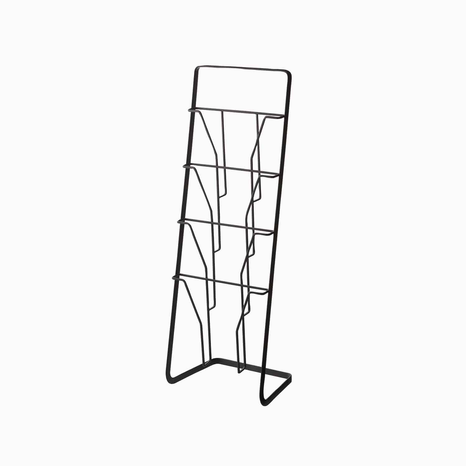 Yamazaki Magasinholder (2 farver) Sort Rektangulær Metal 25cm x 18cm x 71cm - Sort - 25cm x 18cm x 71cm - Thora
