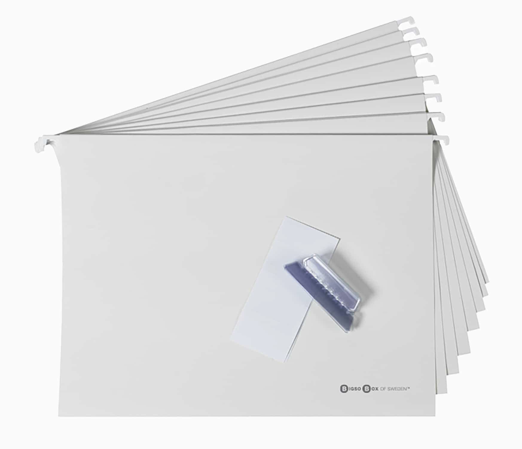 Arkivfaner (sæt med 8 stk.) - Hvid - 35cm x 0,1cm x 24cm - Marie