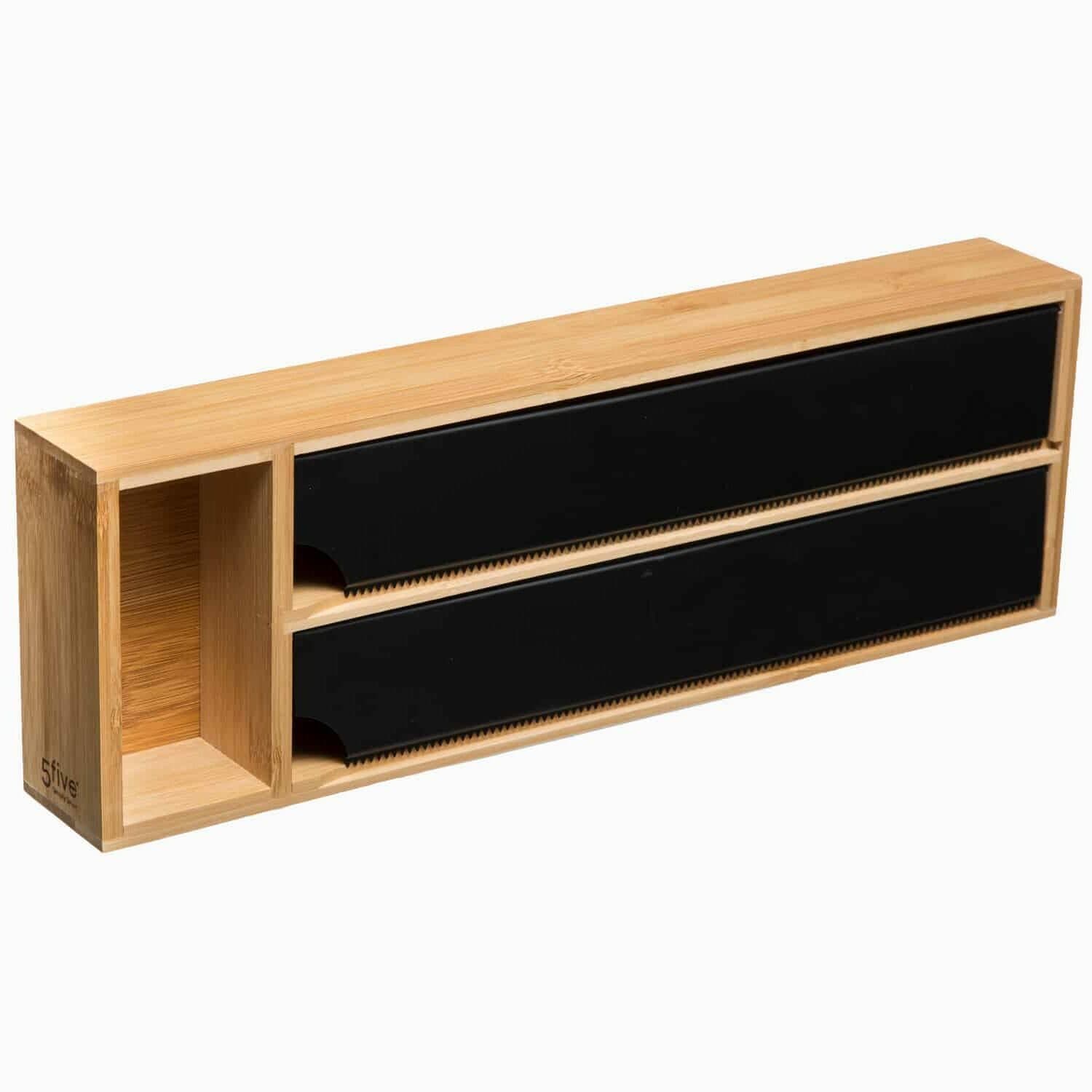 Stannioldispenser med to rum - Natur - 13,3cm x 39,7cm x 5,6cm - Blake