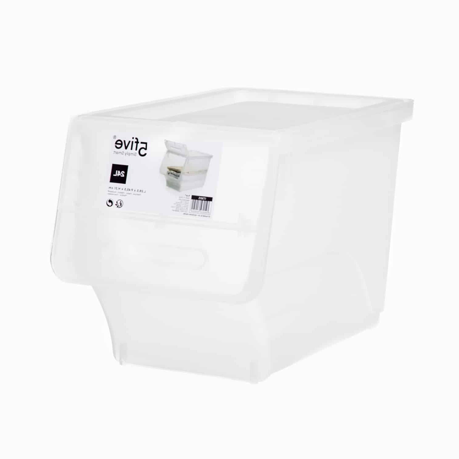 Stabelbar kasse med åbenfront (2 størrelser) Hvid Rektangulær Plast 28,5 cm x 45,5 cm x 31 cm - Hvid - 28,5 cm x 45,5 cm x 31 cm - Liva