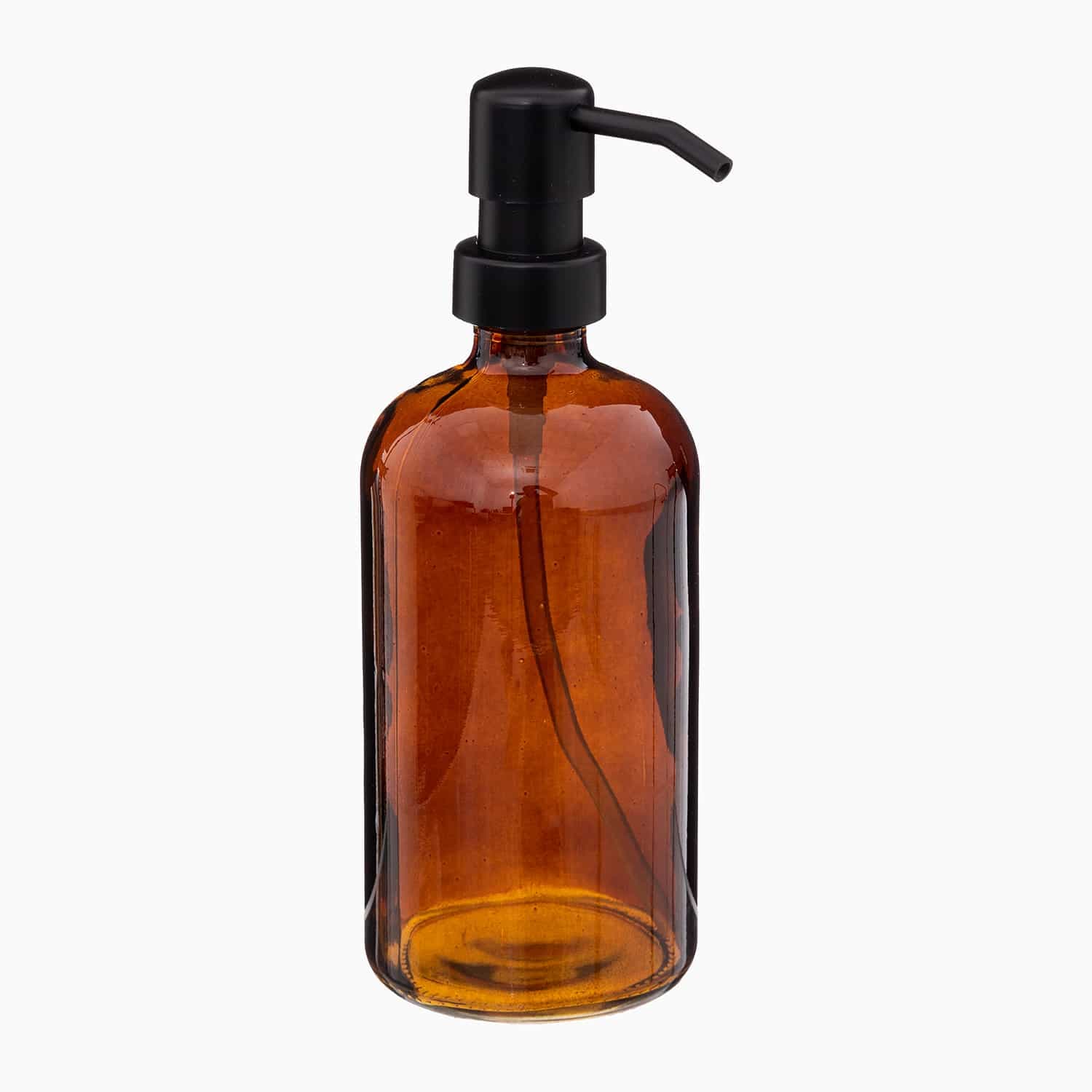 Sæbedispenser i glas, 450 ml (2 farver) Brun Rund Glas 7,5cm x 7,5cm x 21cm - Brun - 7,5cm x 7,5cm x 21cm - Fauna