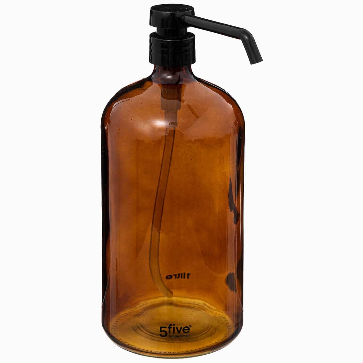 Sæbedispenser i glas, 1000 ml (2 farver) Brun Rund Glas 9,5cm x 9,5cm x 24cm No - Brun - 9,5cm x 9,5cm x 24cm - Fauna