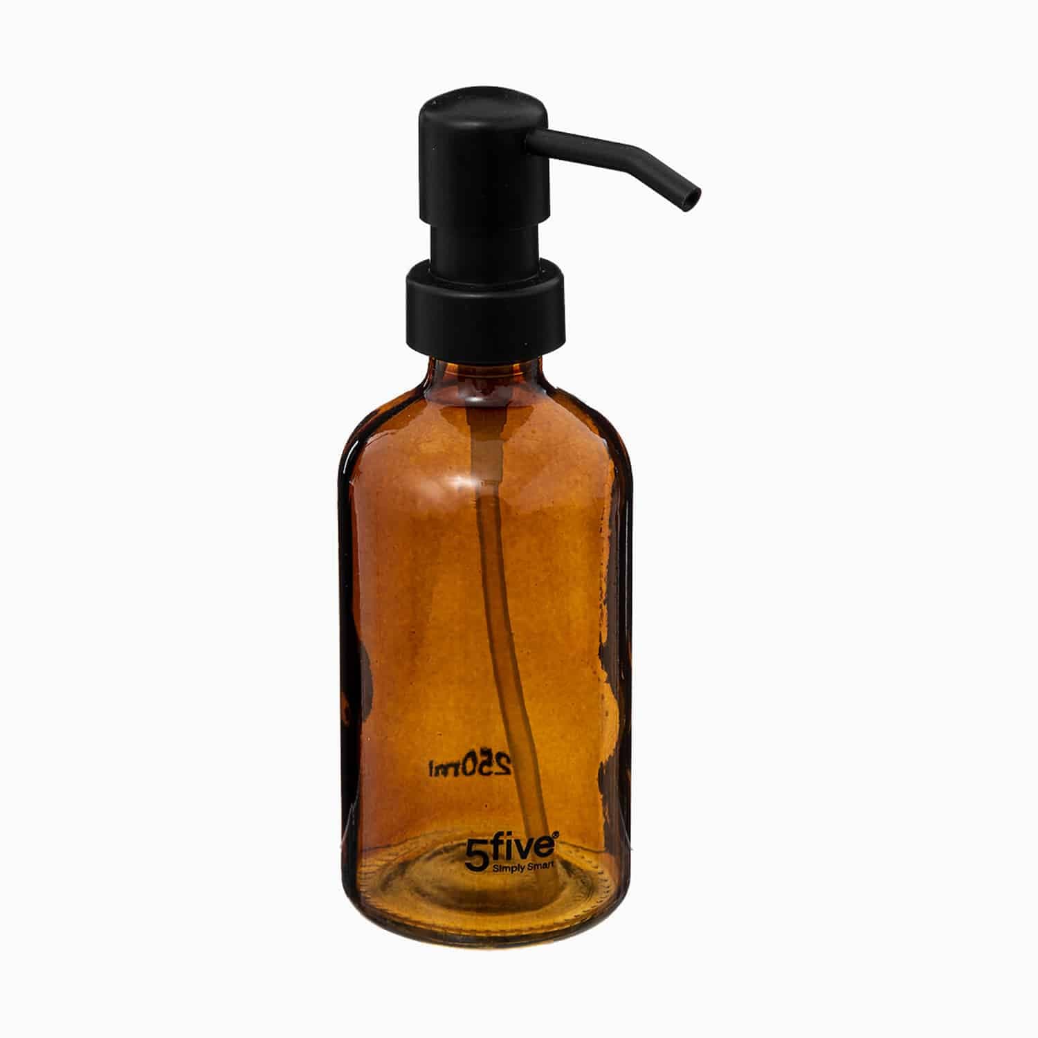 Sæbedispenser i glas, 250 ml (2 farver) Brun Rund Glas 6,5cm x 6,5cm x 18,5cm - Brun - 6,5cm x 6,5cm x 18,5cm - Fauna