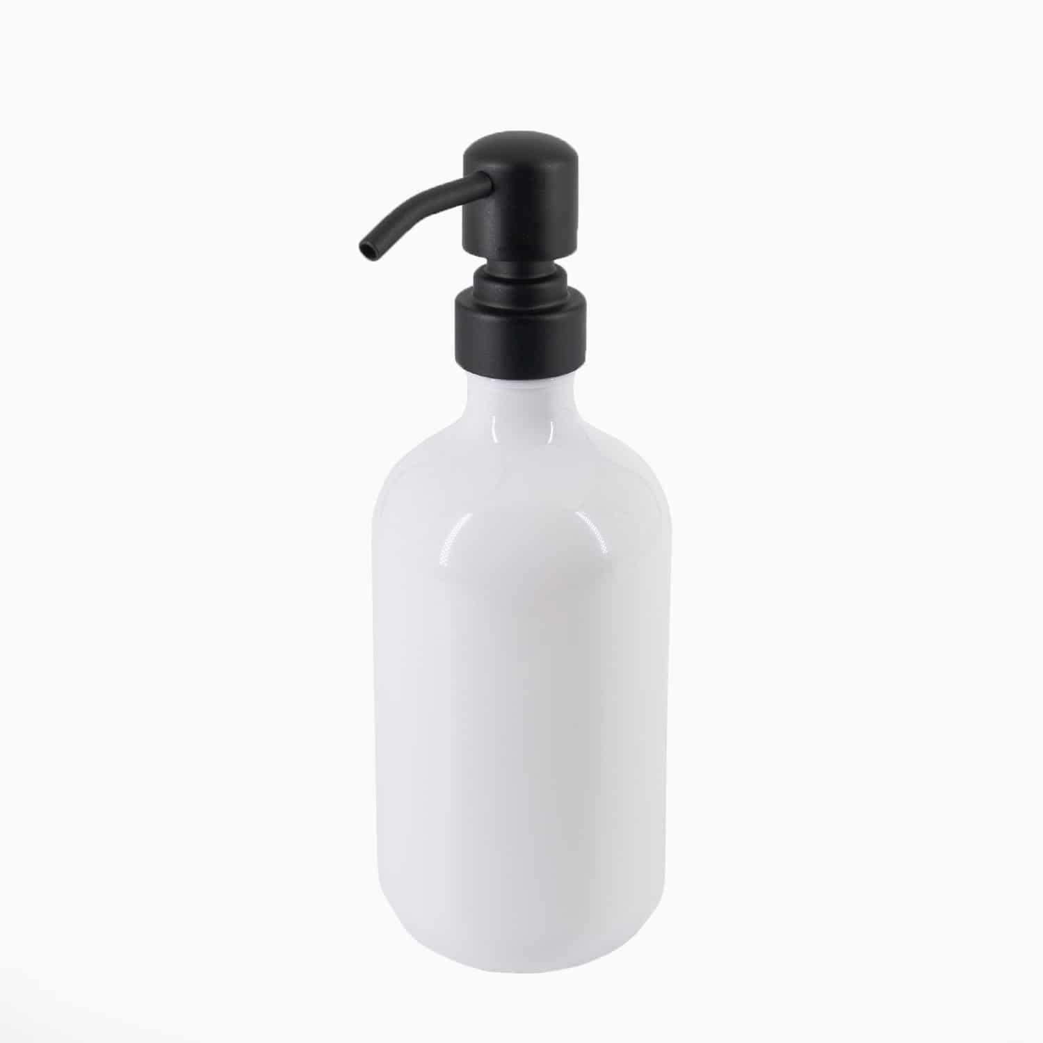 Sæbedispenser i plast, 450 ml (4 pumpevarianter) Hvid Rund Plast 7,5cm x 7,5cm x 22cm Sort (tyk) - Hvid - 7,5cm x 7,5cm x 22cm - Frigga