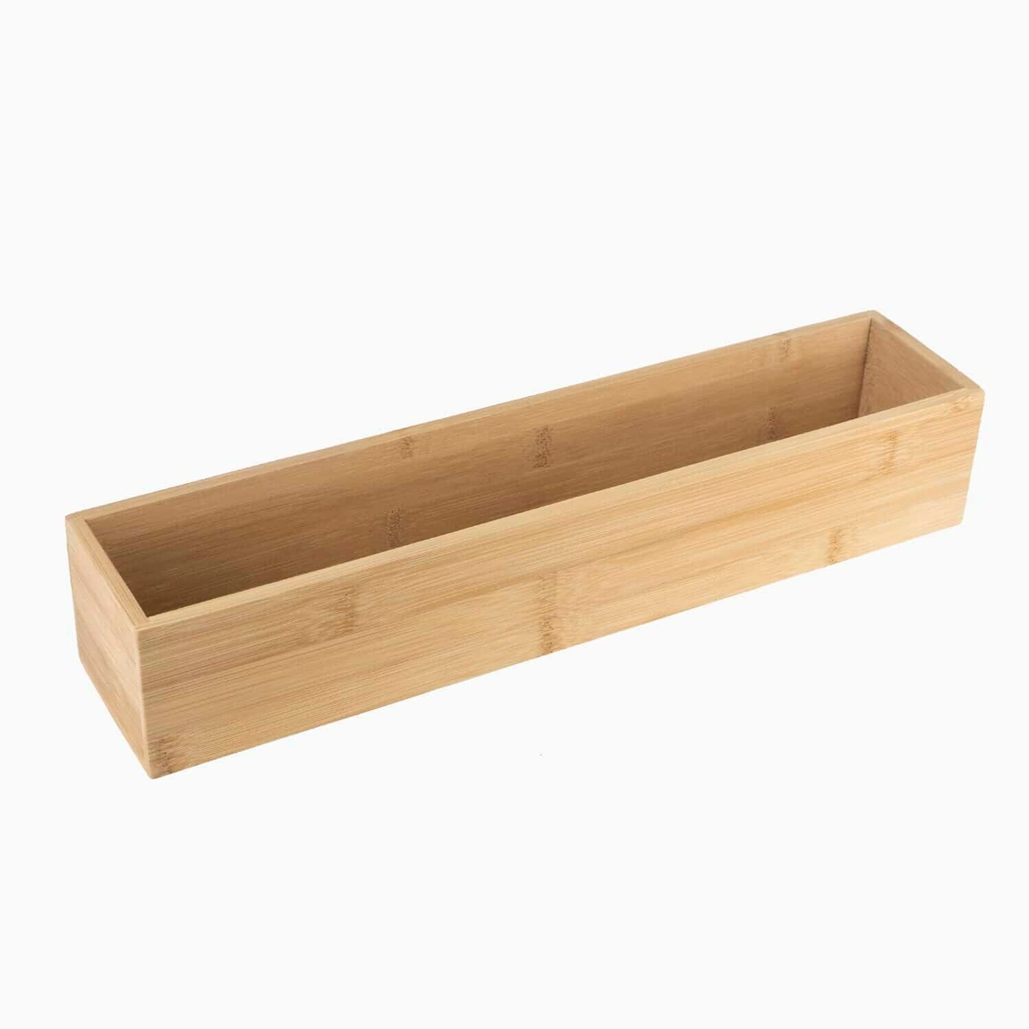 Skuffekasse af bambus (5 størrelser) Natur Træ 8cm x 38cm x 7cm - Natur - 8cm x 38cm x 7cm - Adeline