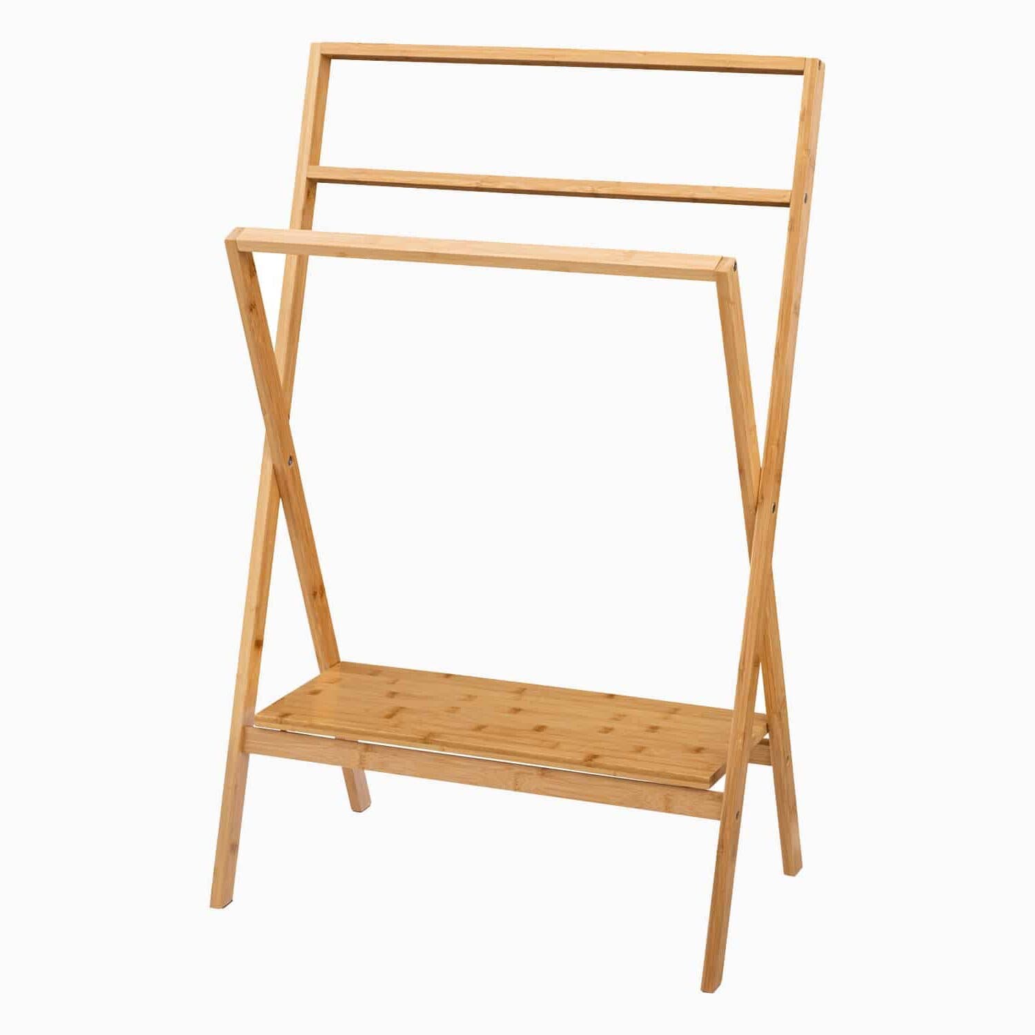 Håndklædeholder i bambus - Natur - 60cm x 36cm x 94cm - Adeline