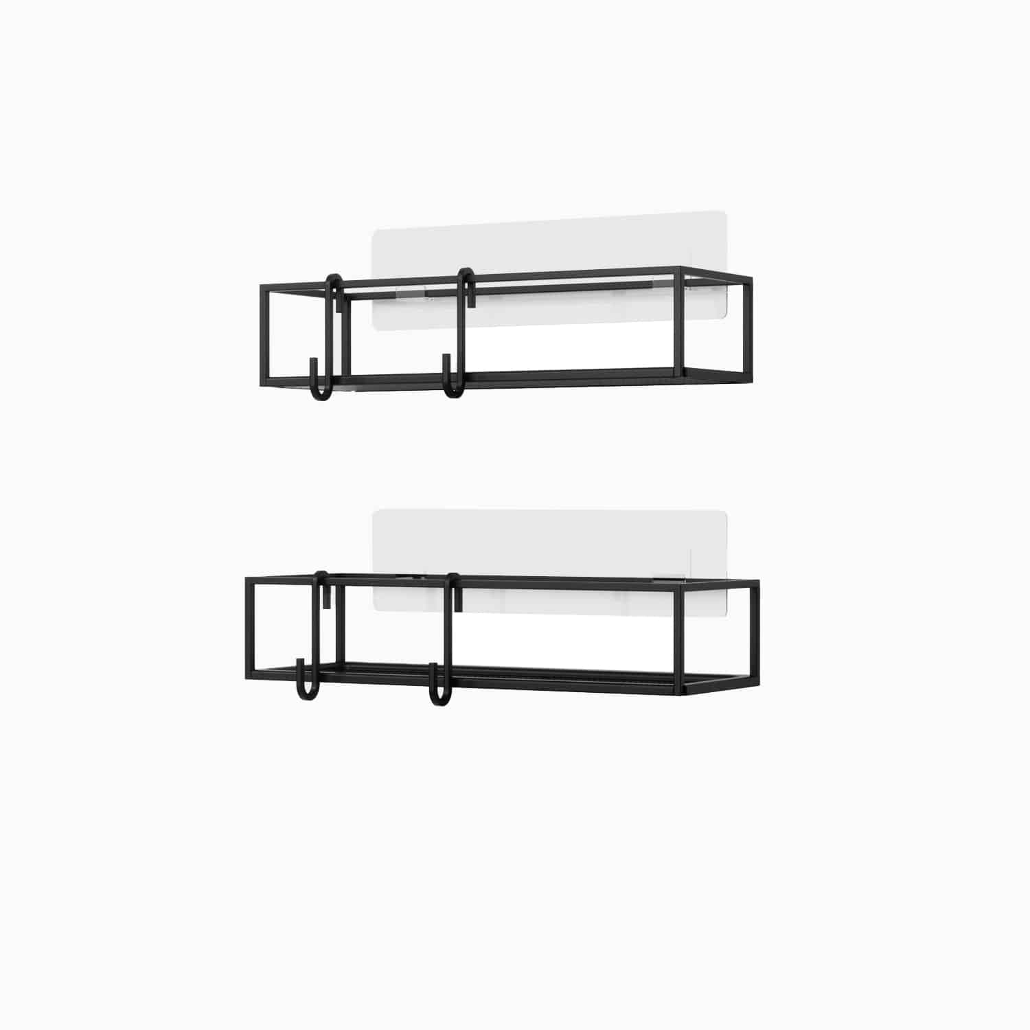 Umbra Selvklæbende hylder i metal, sæt med 2 stk. (2 farver) Sort Rektangulær Metal 32,3cm x 11,7cm x 6,3cm - Sort - 32,3cm x 11,7cm x 6,3cm -