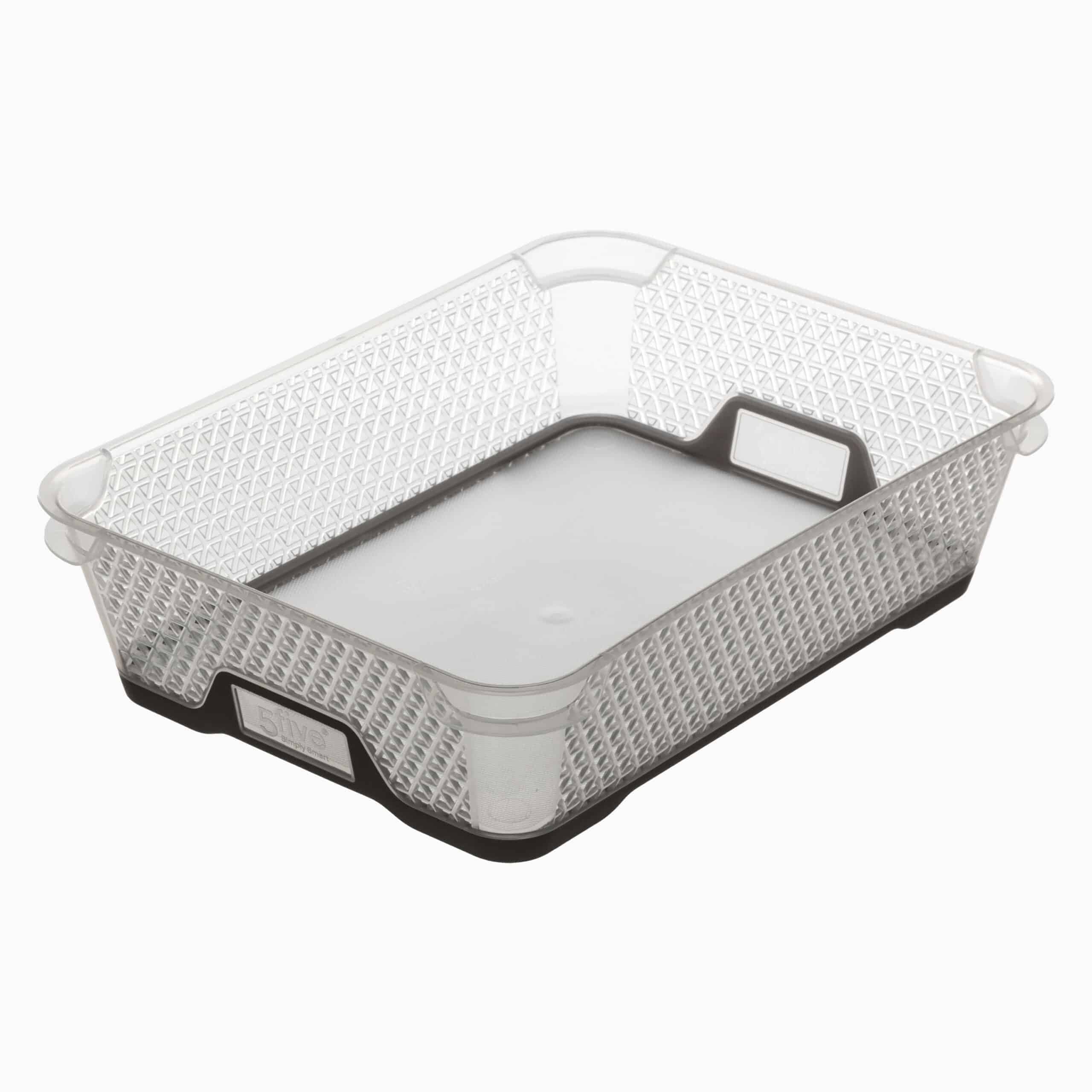 Kurv i plast (4 størrelser) Grå Rektangulær Plast 20,2cm x 26,7cm x 7cm - Grå - 20,2cm x 26,7cm x 7cm - Fernanda