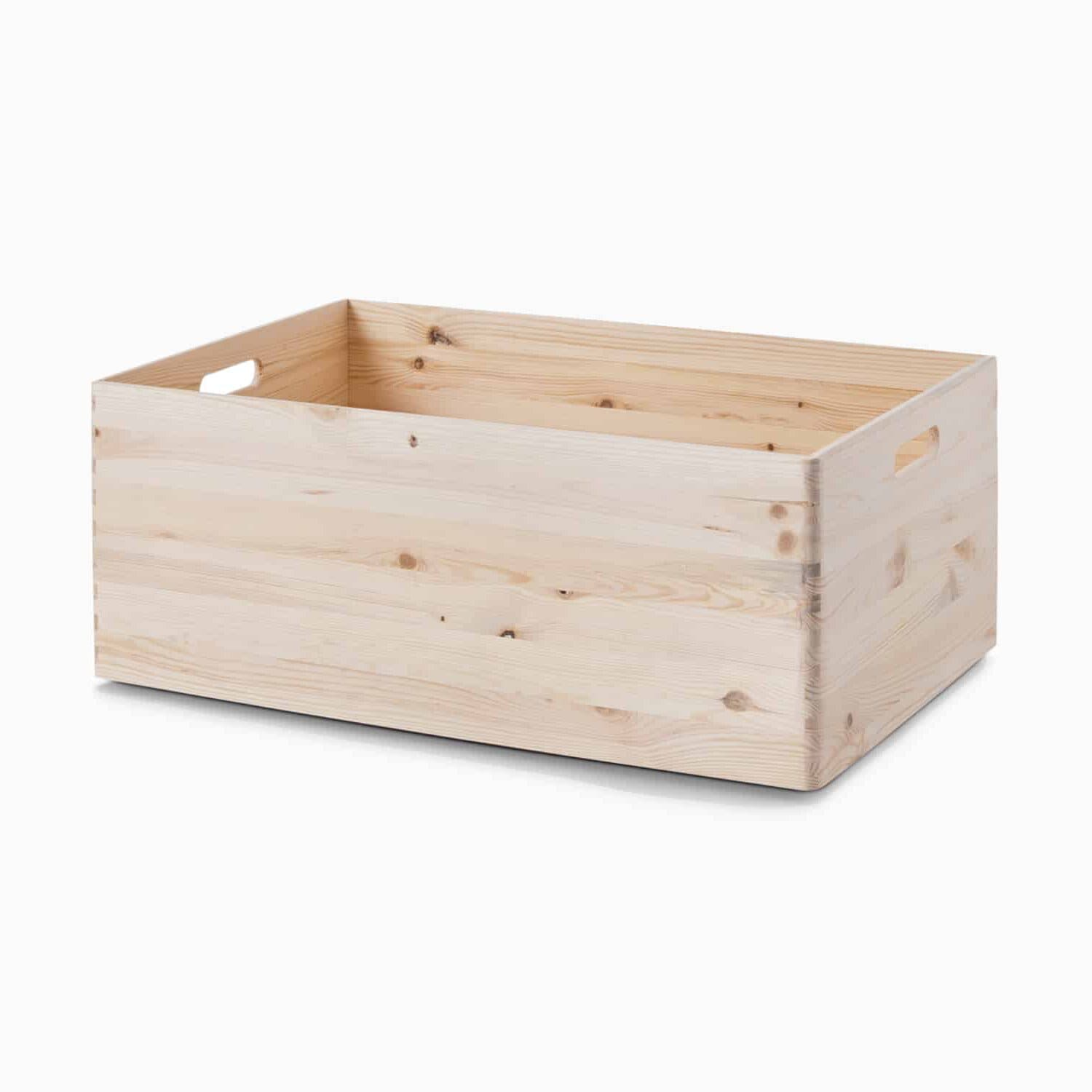 Kasser af nåletræ (5 størrelser) Natur Rektangulær Træ 60cm x 40cm x 24cm - Natur - 60cm x 40cm x 24cm - Søs
