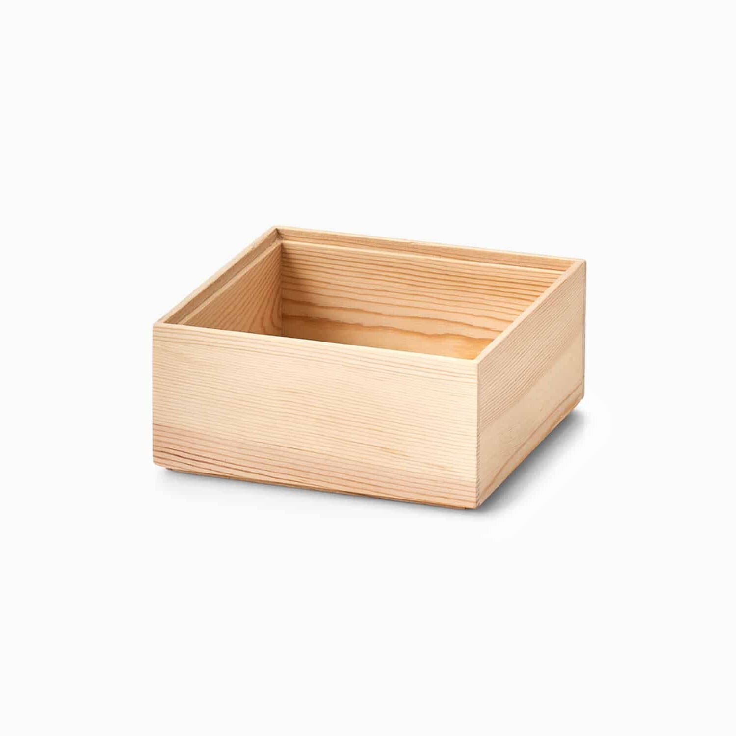 Stabelbar kasse i fyrretræ (3 størrelser) Natur Træ 15cm x 15cm x 7cm - Natur - 15cm x 15cm x 7cm - Sylvia