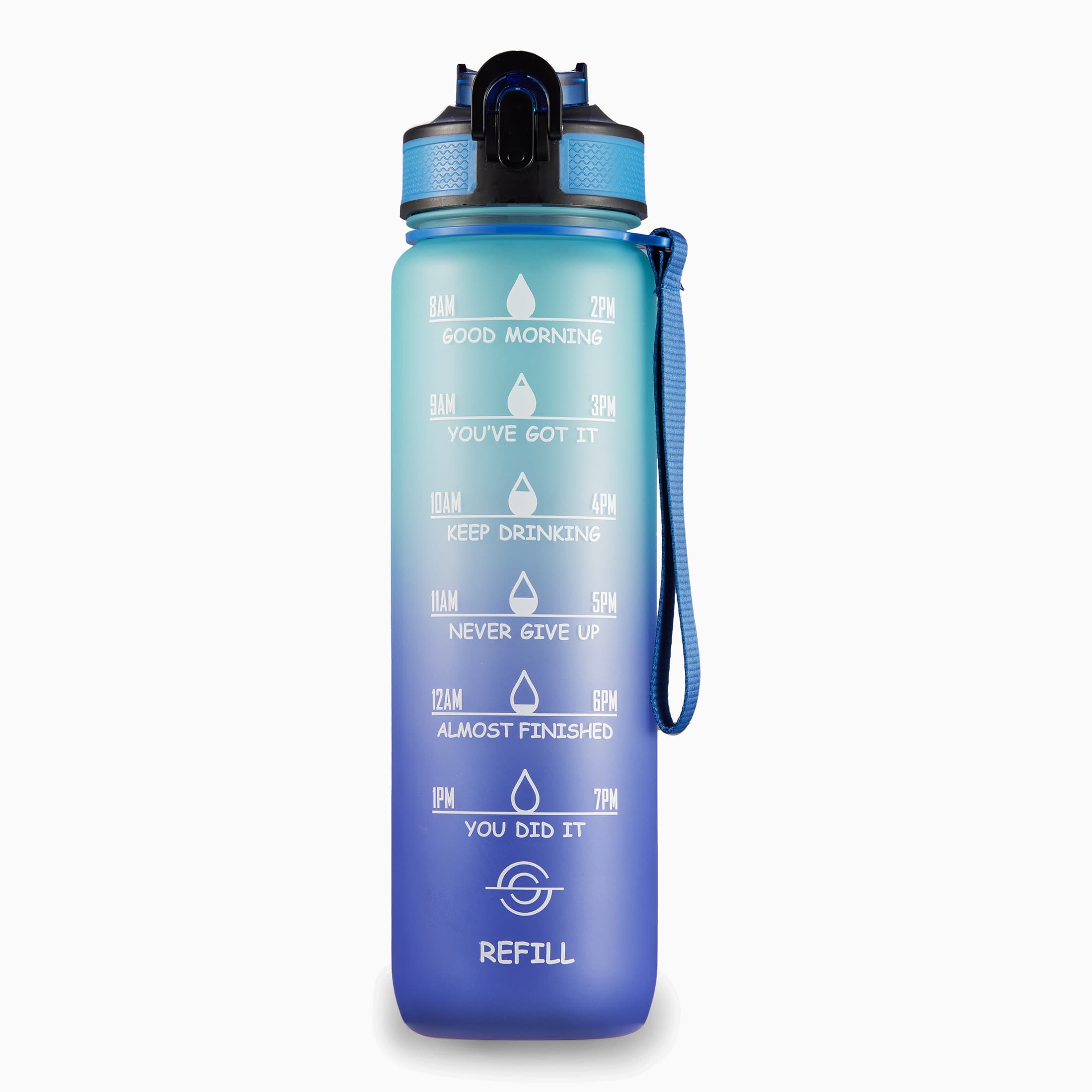 Vandflaske med tidsangivelse (1 liter) Lilla Rund Plast 7,5cm x 7,5cm x 28cm - Lilla - 7,5cm x 7,5cm x 28cm - Yara