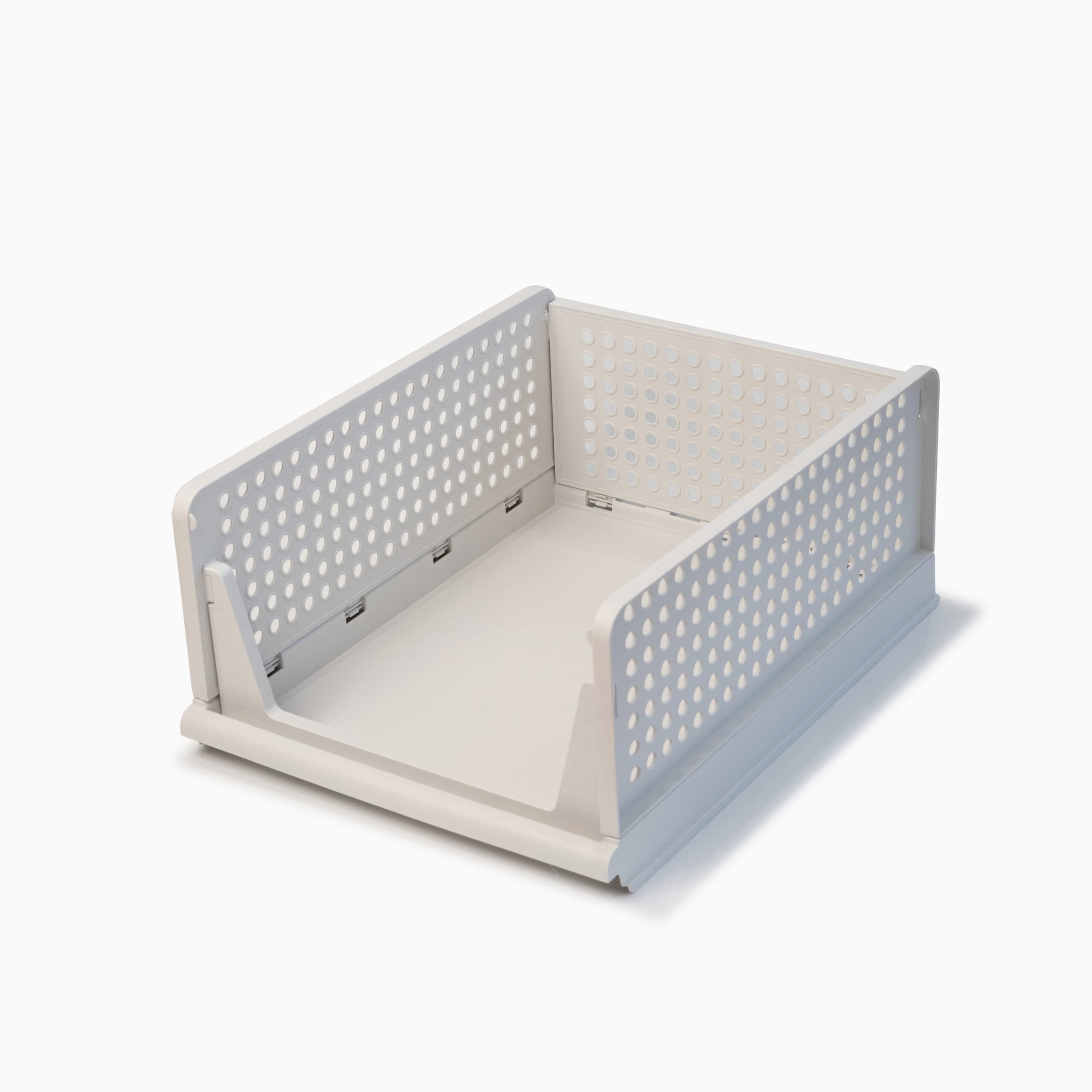 Stabelbar foldekasse Hvid Rektangulær Plast 32,5cm x 43cm x 18,6cm - Hvid - 32,5cm x 43cm x 18,6cm - Cecilie