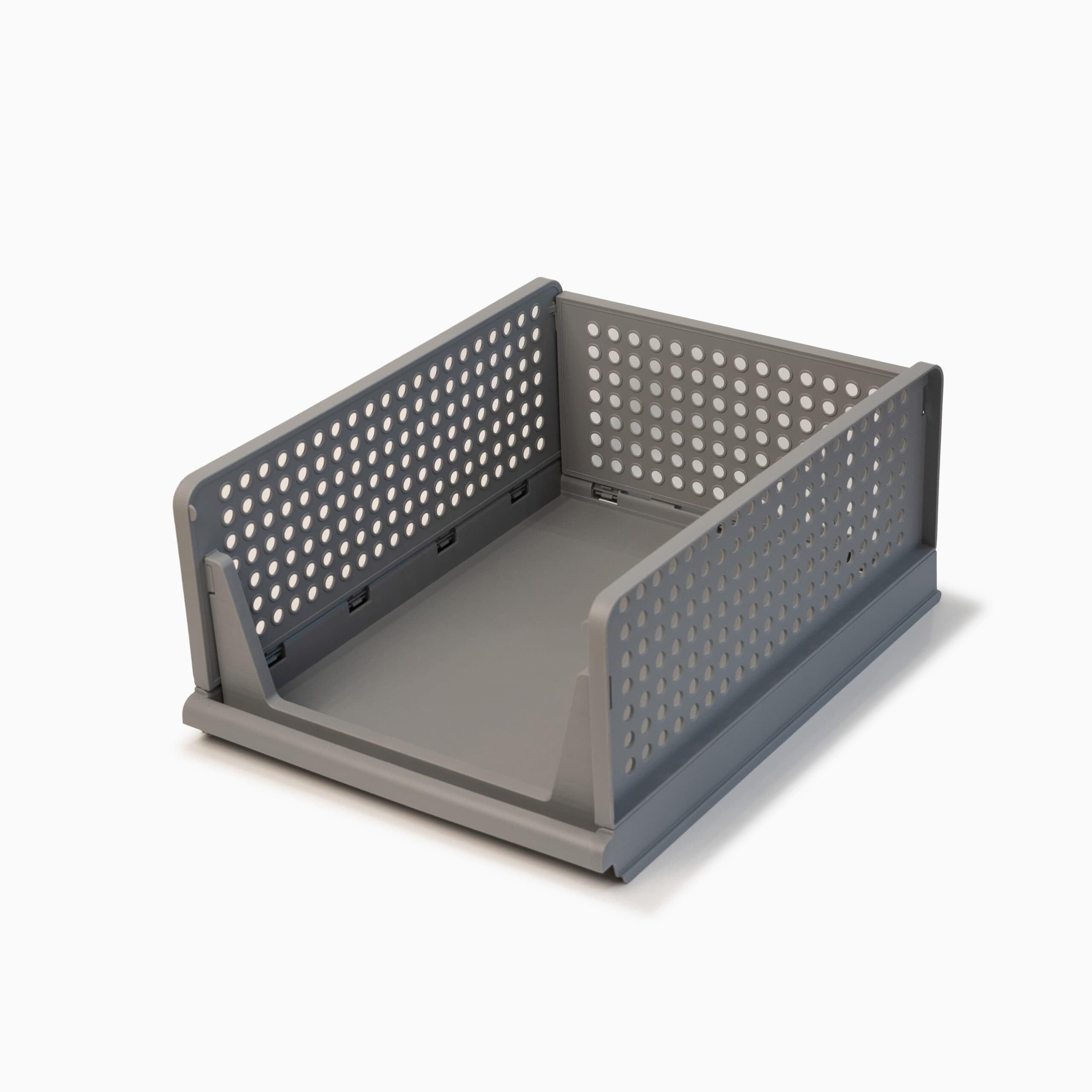 Stabelbar foldekasse Grå Rektangulær Plast 32,5cm x 43cm x 18,6cm - Grå - 32,5cm x 43cm x 18,6cm - Cecilie
