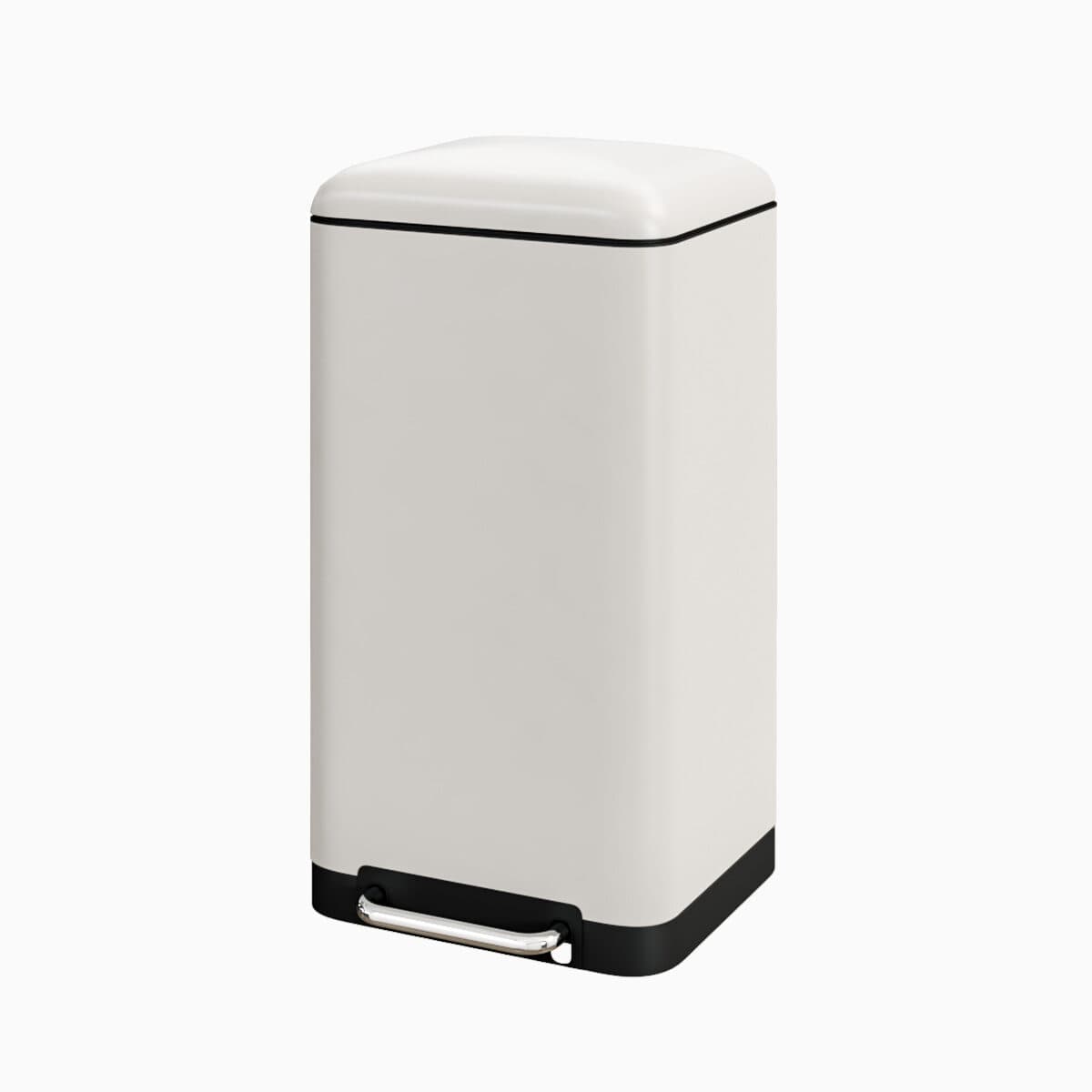 Pedalspand med soft-close (30 liter) Hvid Rektangulær Metal 30,5cm x 34cm x 61cm - Hvid - 30,5cm x 34cm x 61cm - Bjørk