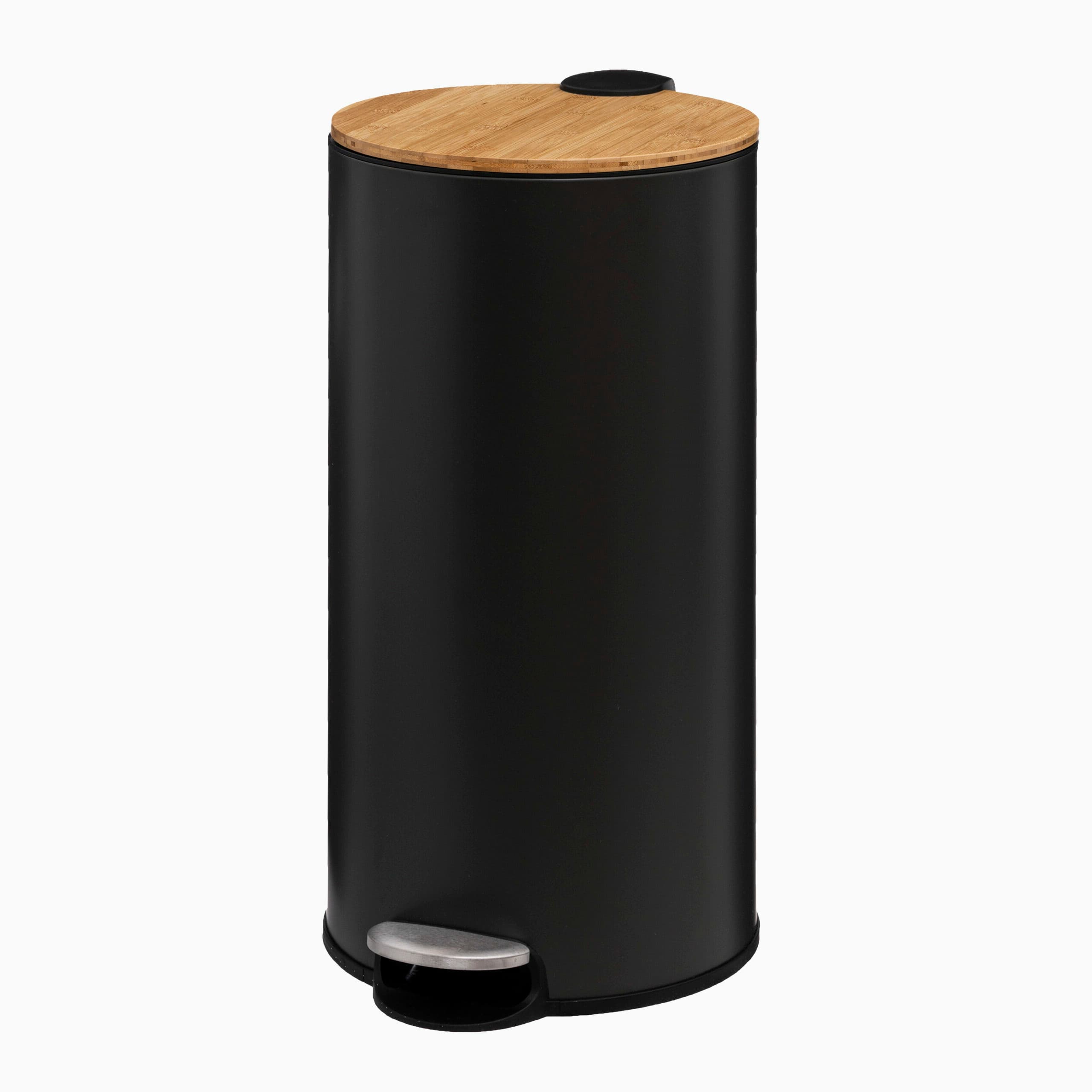 Rund pedalspand (30 liter) Sort Rund Metal 29,2cm x 37,7cm x 59,5cm - Sort - 29,2cm x 37,7cm x 59,5cm - Bjørk