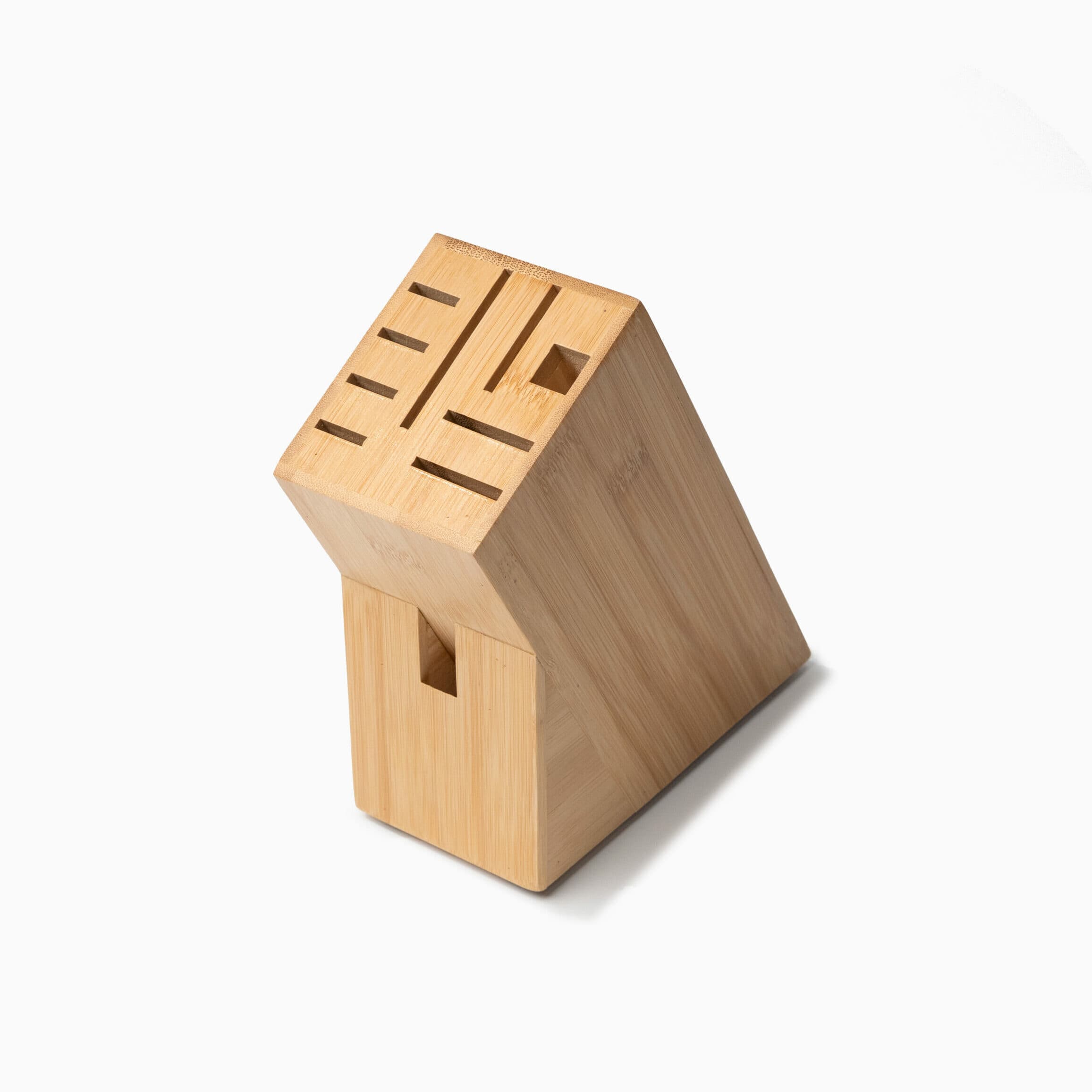 Knivblok i bambus - Natur - 22cm x 9cm x 22cm - Erika