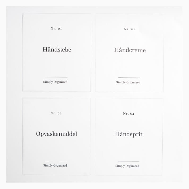 Labels til køkkenet, 4 stk. (2 varianter) Hvid Rektangulær Selvklæbende folie 6,7cm x 0,1cm x 7,5cm No - Hvid - 6,7cm x 0,1cm x 7,5cm - Rosalia