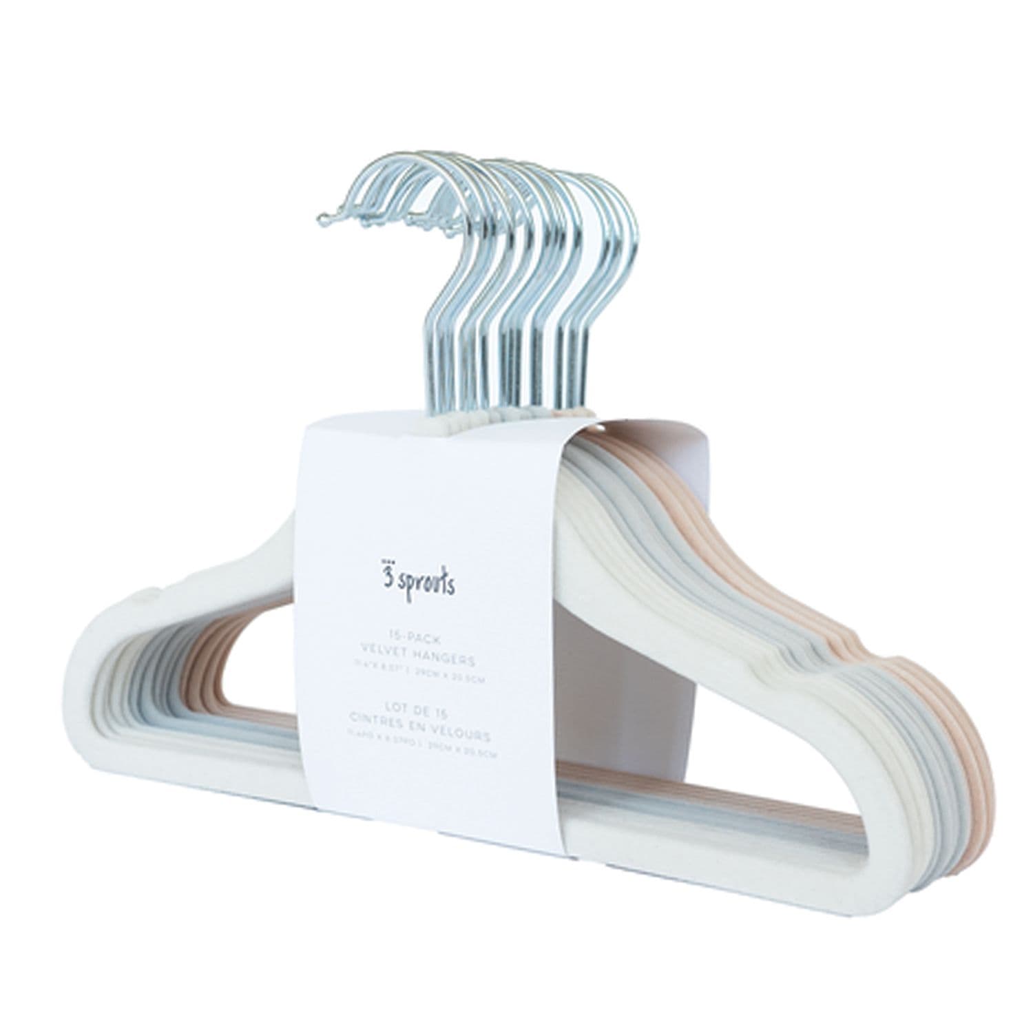Børnebøjler (sæt med 15 stk.) Creme/grå/hasselnød Plast 29cm x 0,65cm x 20,5cm - Creme/grå/hasselnød - 29cm x 0,65cm x 20,5cm - Cirkeline