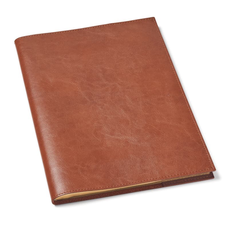 Aspinal of London Rustic A4 Refillable Leather Journal in Smooth Antique Brown