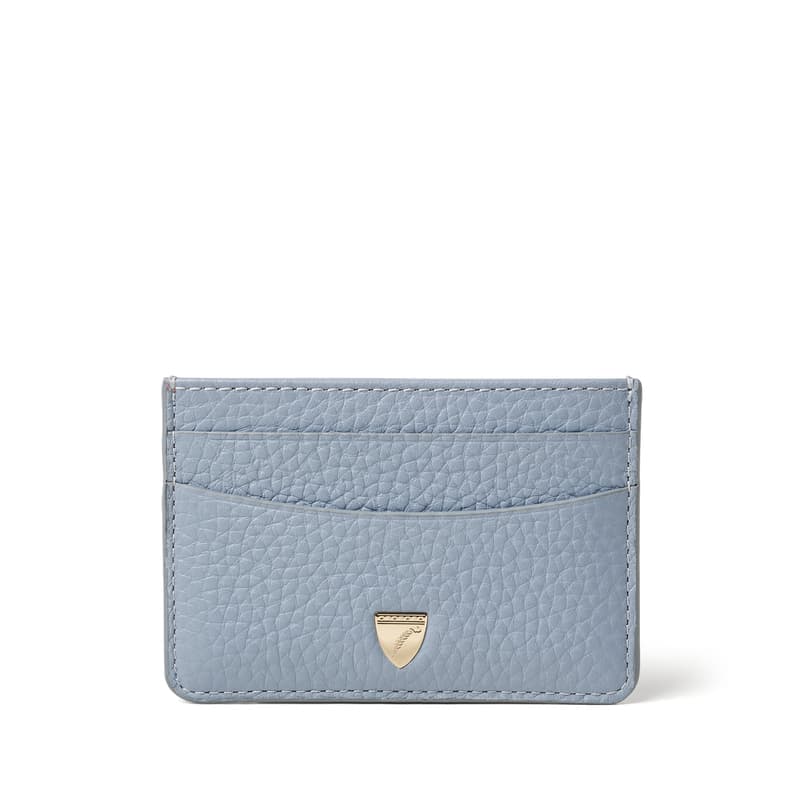 Aspinal of London Slim Credit Card Holder in Sky Blue Pebble