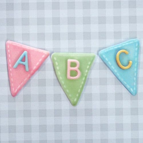 Bunting Alphabet, Silikone Form - Katy Sue