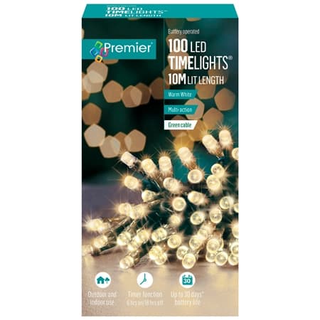 Premier 100 LED Batteridrevet Lyskæde - 10 meter