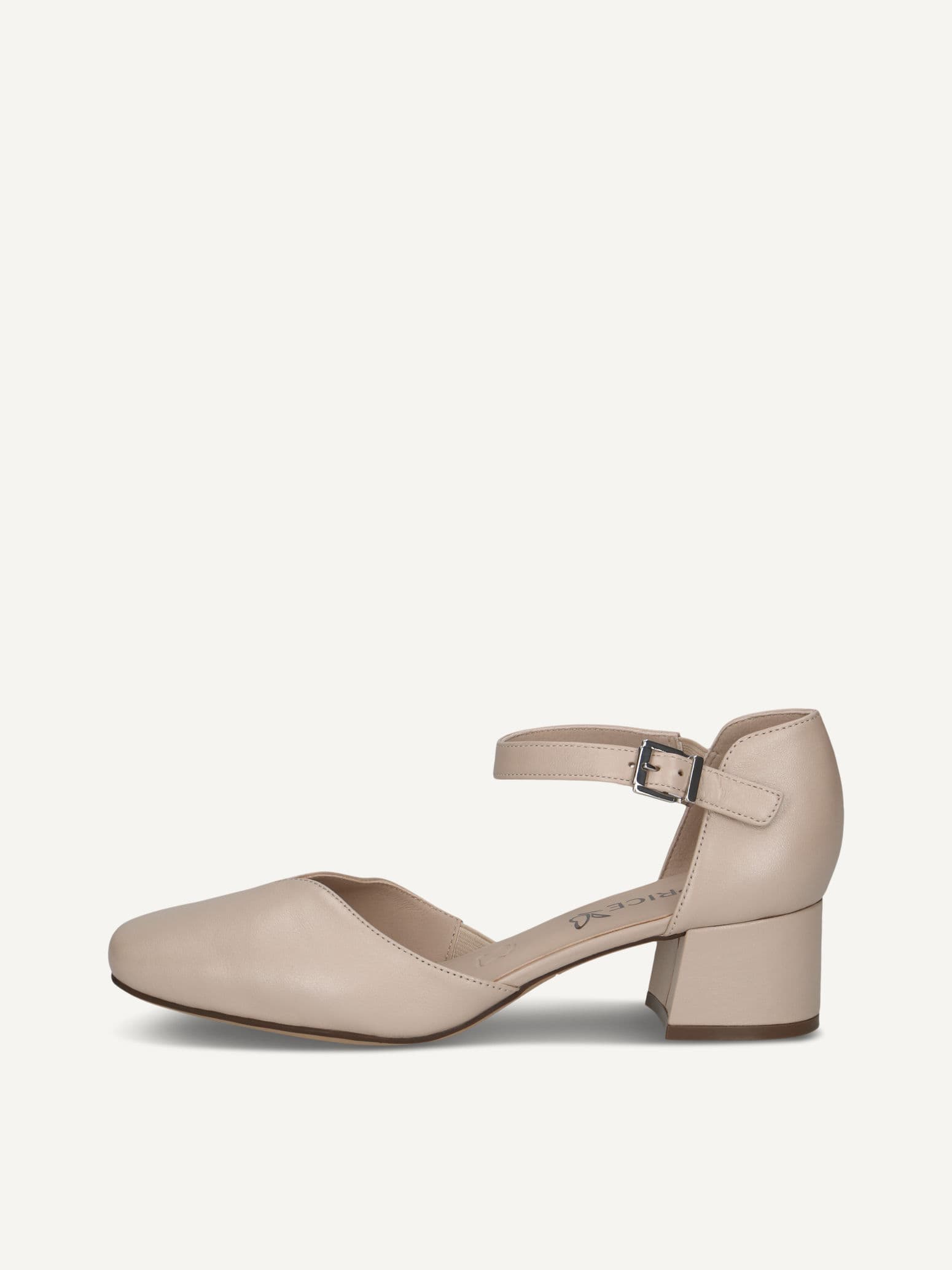 CAPRICE Pumps, beige, made of Leather with Trapeze heel, Size 41