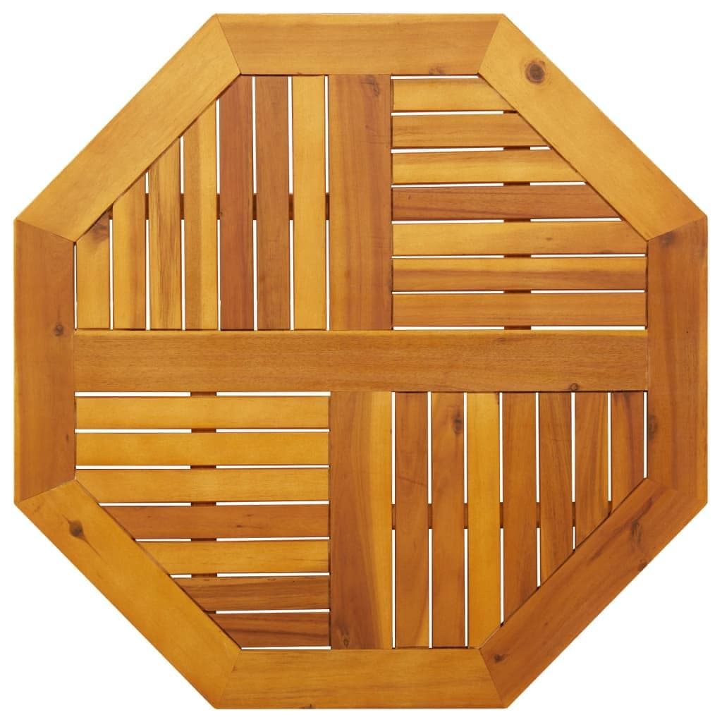 Bordplade 80 × 80 × 2,2 cm - ottekantet i massivt akacietræ