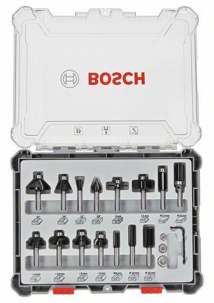 Overfræserbits sæt 8 mm - Bosch 15 dele