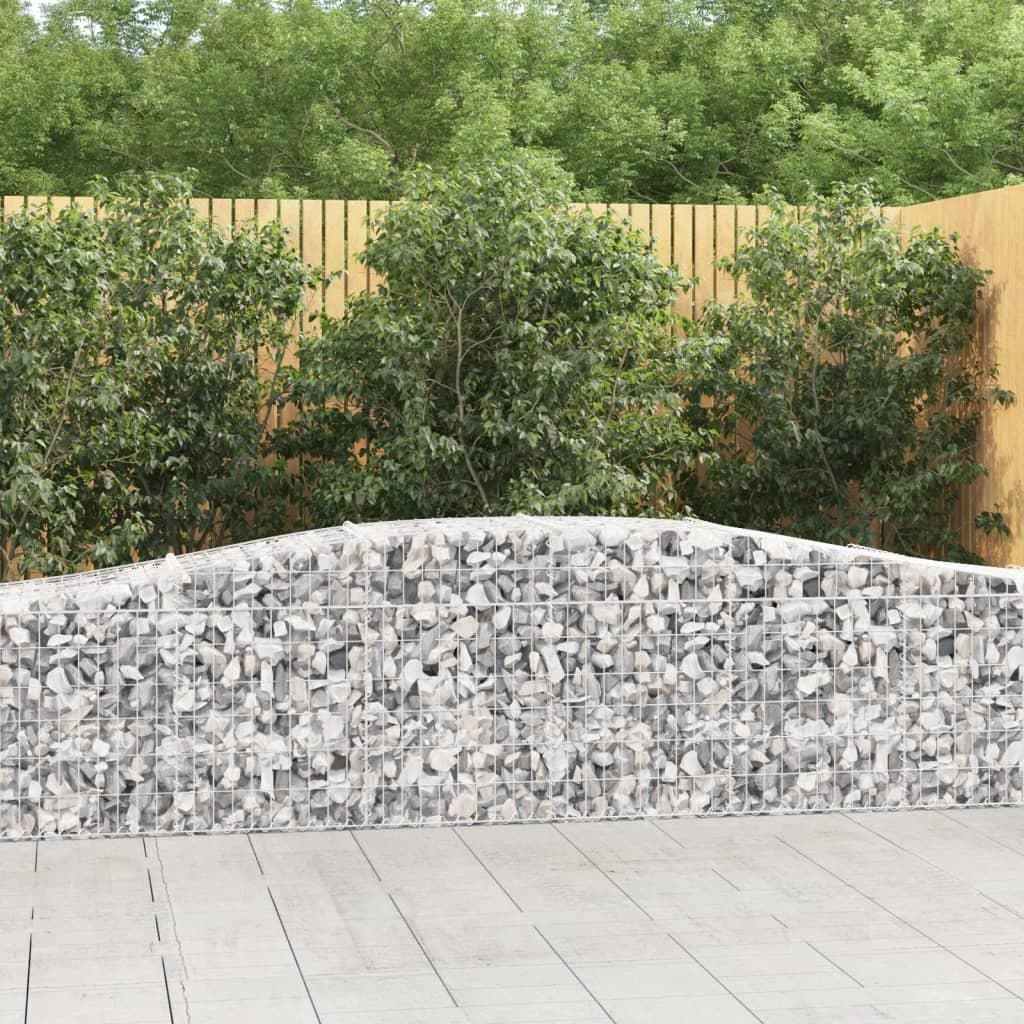Buede gabionkurve - 2 stk. 400×50×60/80 cm i galvaniseret jern