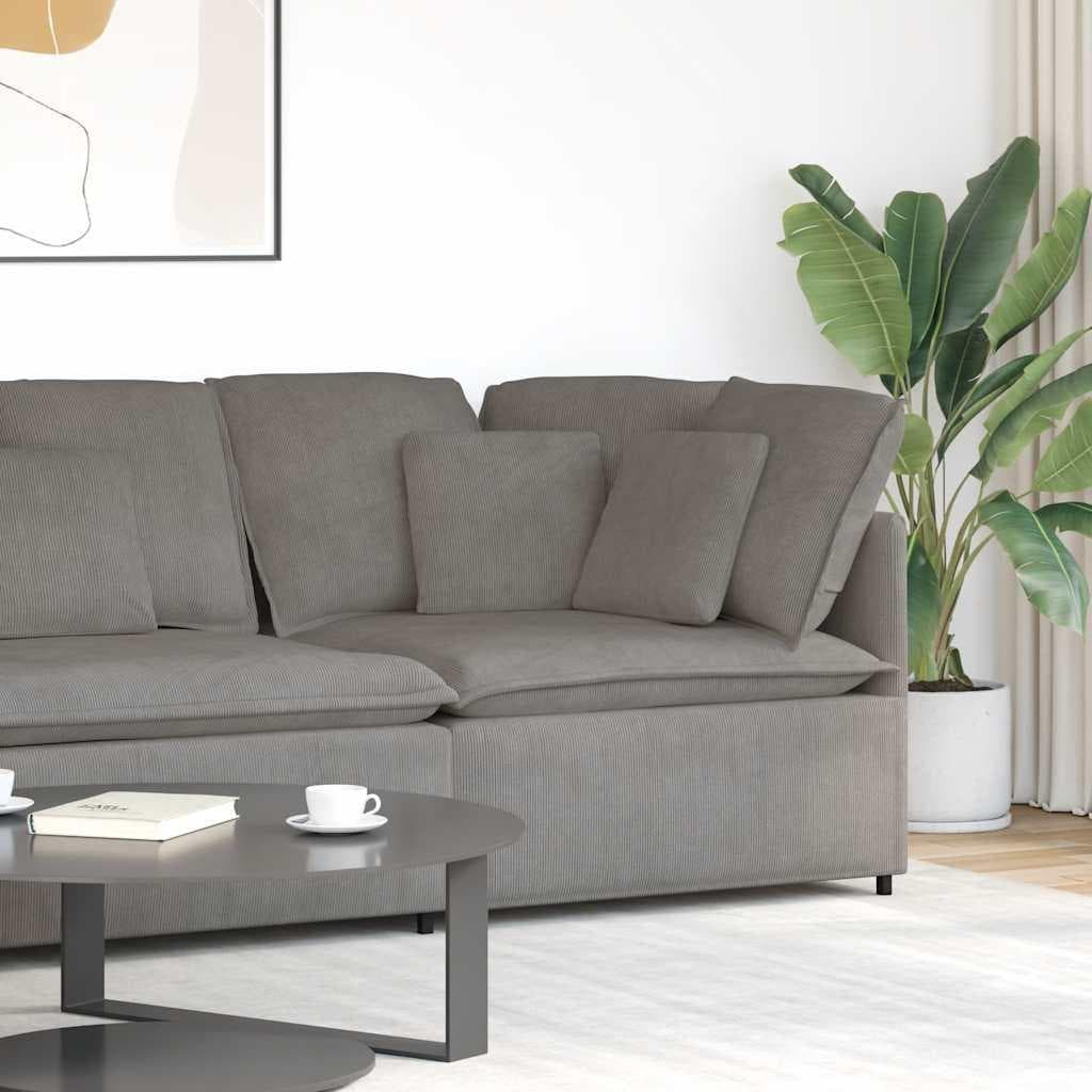 Modulsofa hjørnemodul med hynder 100 cm - lysegrå fløjl