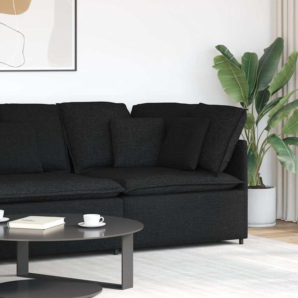 Modulsofa hjørnemodul med hynder 100 cm - sort stof