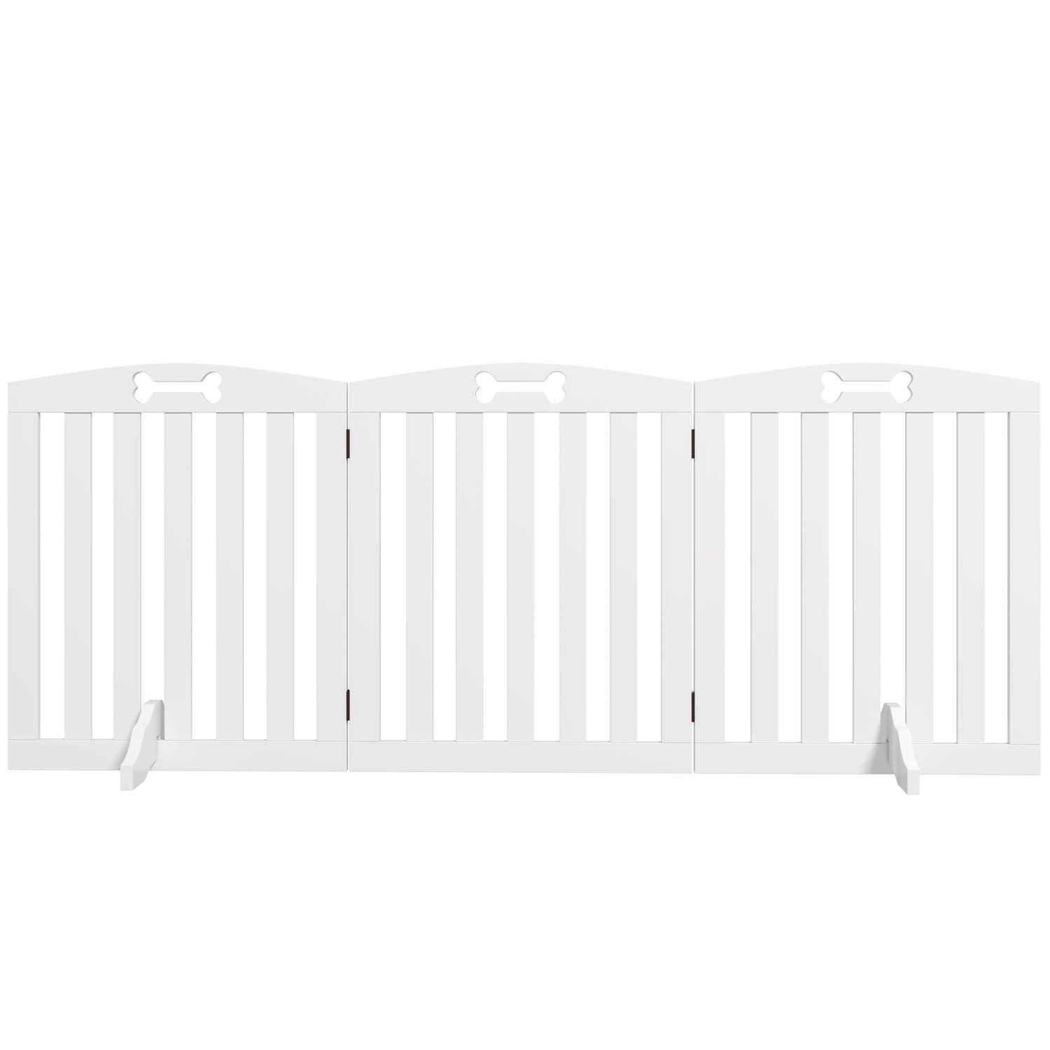 Hundespærreport, 3-delt, 155 x 61 cm, foldbar dørlåge med 2 støttefødder, Fritstående hundelåge, trappelåge til mellemstore hund