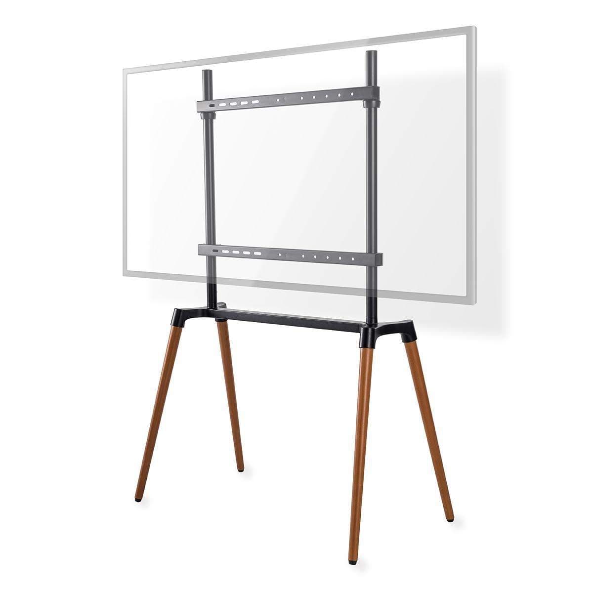 TV Gulv Stand | 60 - 75 " | Maksimal vægt: 40 kg | Scandinavian Design | skrid rem | Snap-lock | Aluminium / Stål | Sort